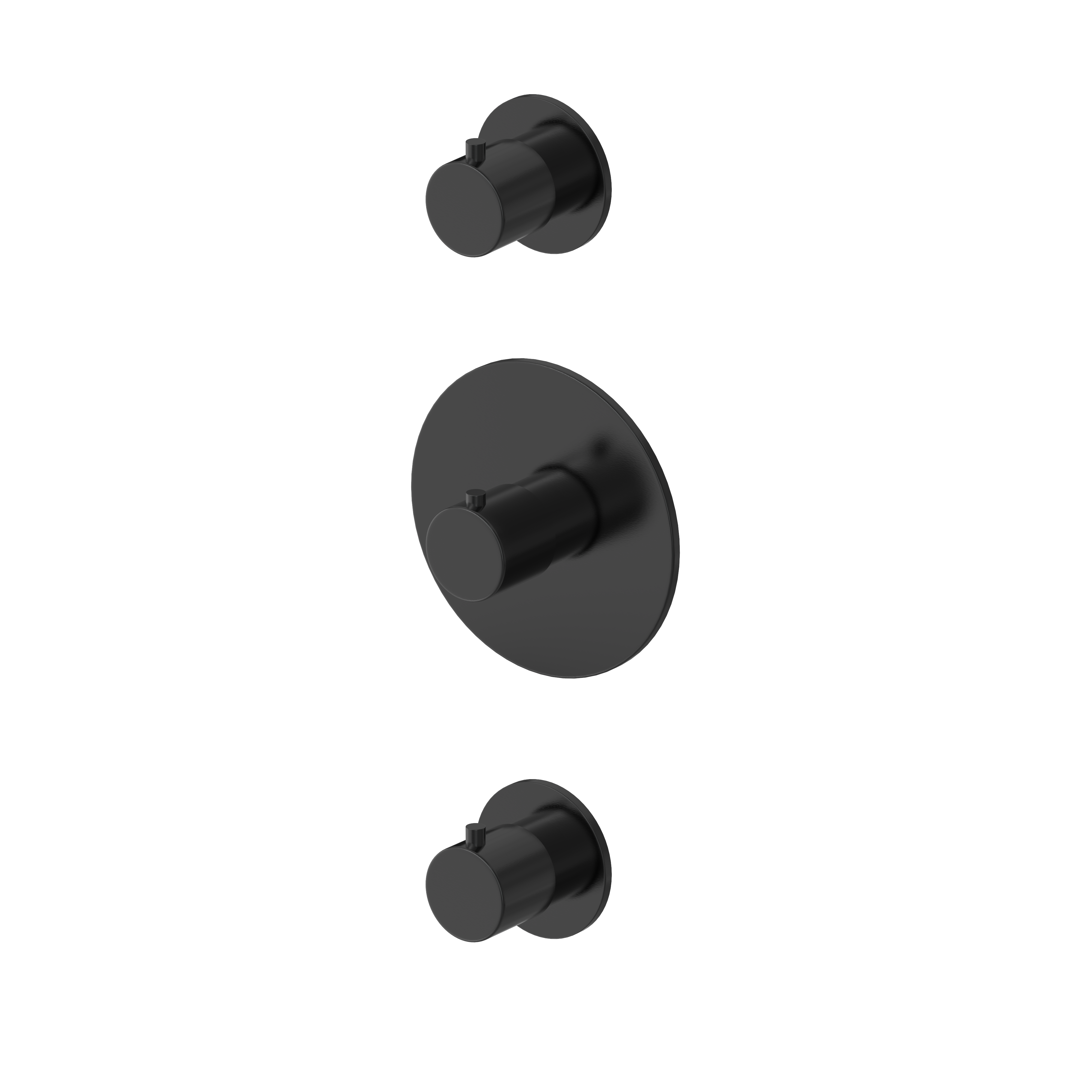 Hotbath Cobber afbouwdeel inbouw thermostaat met 2 stopkranen CB007EXTMBP Geborsteld zwart PVD