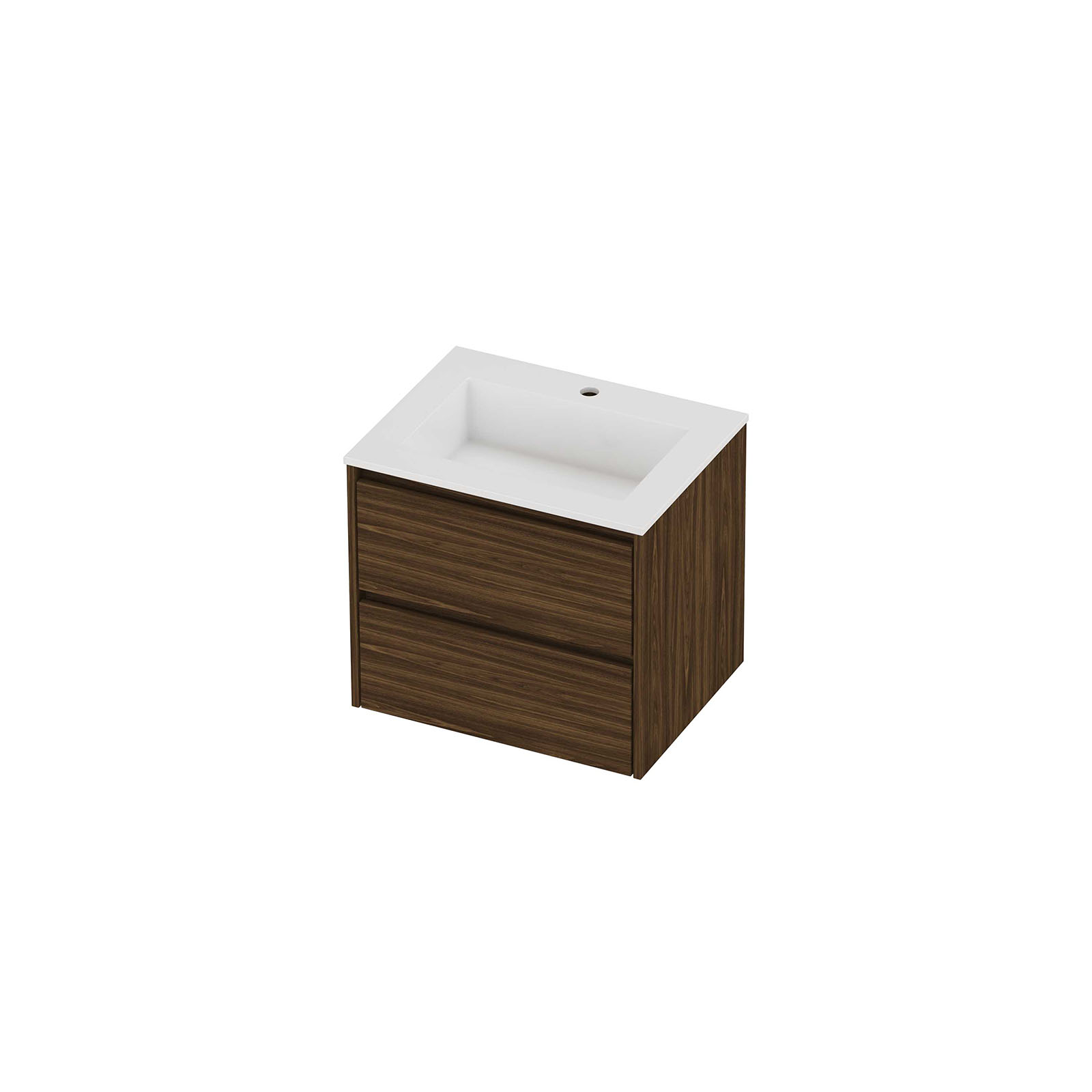 Proline set polystone Elegant wast. met 1 krgt. en onderk. sym. AGWB601CA Cabana oak/Glans wit H540xB600xD460