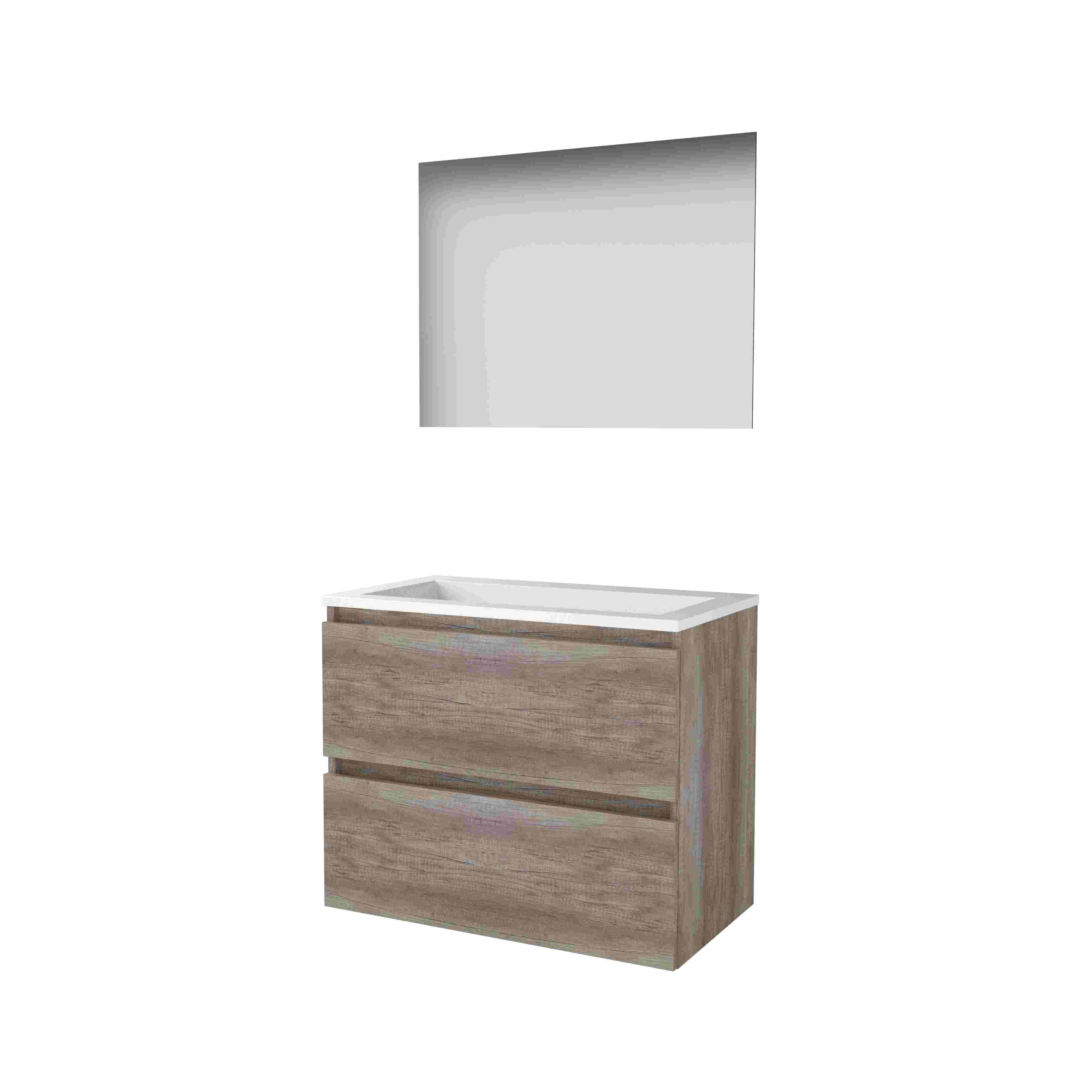 Basic Ultimate 46 onderk. GL incl. 2 la + Acryl wast. z. krgt. incl. spg. m. LED ind. o+b B800xD460 Scotch Oak / 1813836