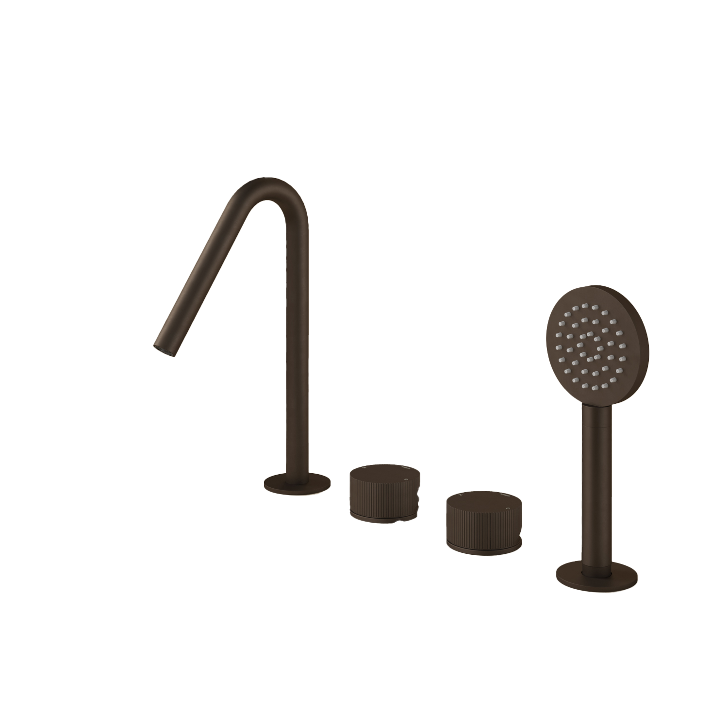Hotbath GUY badrandcombinatie met uitloop binatie een hendel met uitloop mengkraan met uitloop GY073RTB Tuscan bronze