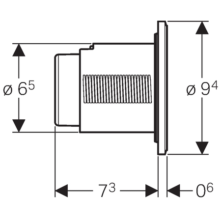 Geberit inbouwdrukker 10 pneumatisch 2 spoeling 116.055.KM.1 chroom / zwart