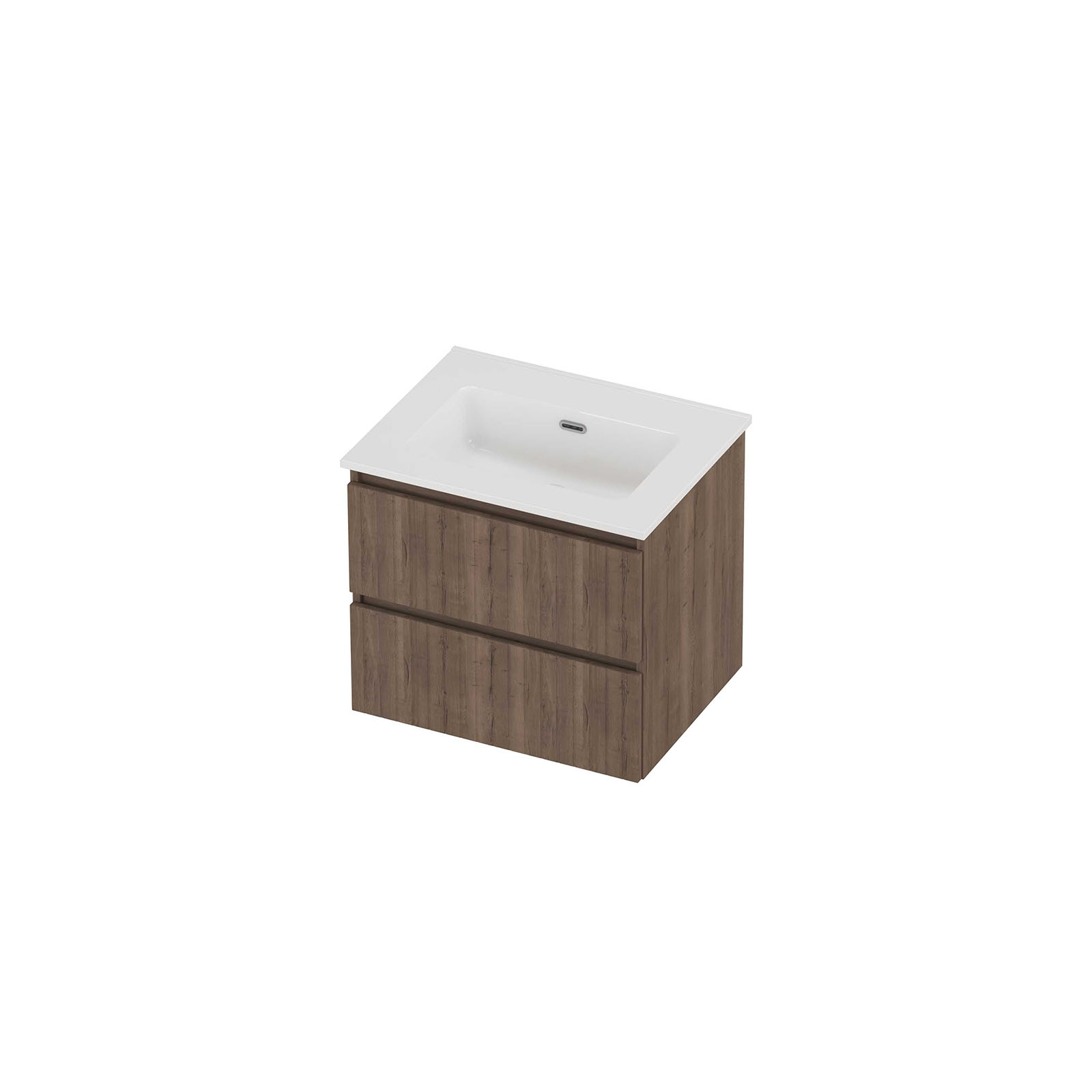Proline Set porselein Elegant wast. z. krgt. en onderkast sym. gefr. TGWD600TO Terra oak/Glans wit 600x460x540
