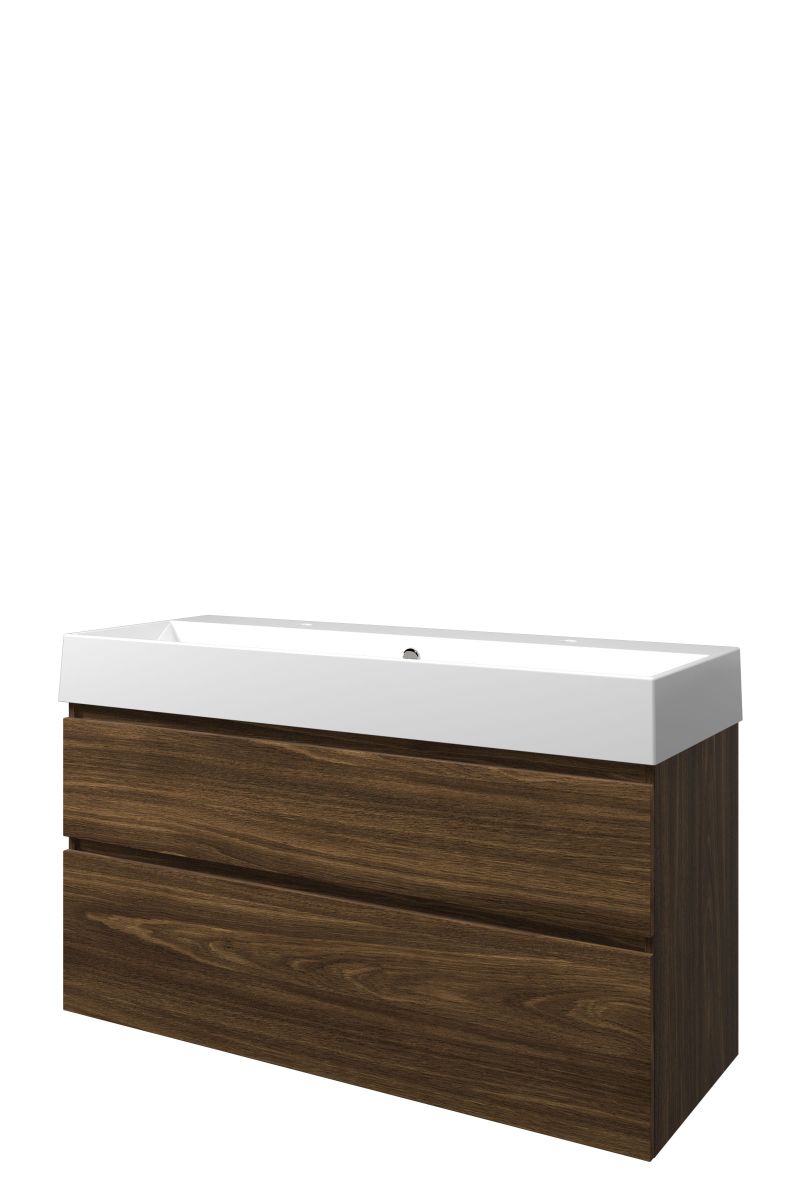 Proline set porselein Loft wast. met 2 krgt. en onderk. a-sym. ZGWC1202CA Cabana oak/Glans wit H700xB1200xD460
