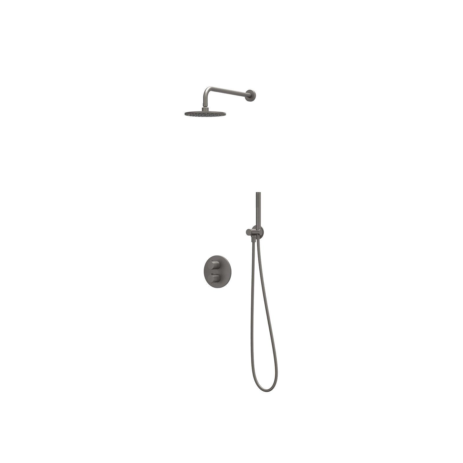 IVY Pact set 2-weg st.omst. w.arm R20cm verst. steun m. geint. uitl. slang 150cm + staaf CSP2GMADAC Geborsteld metal black PVD