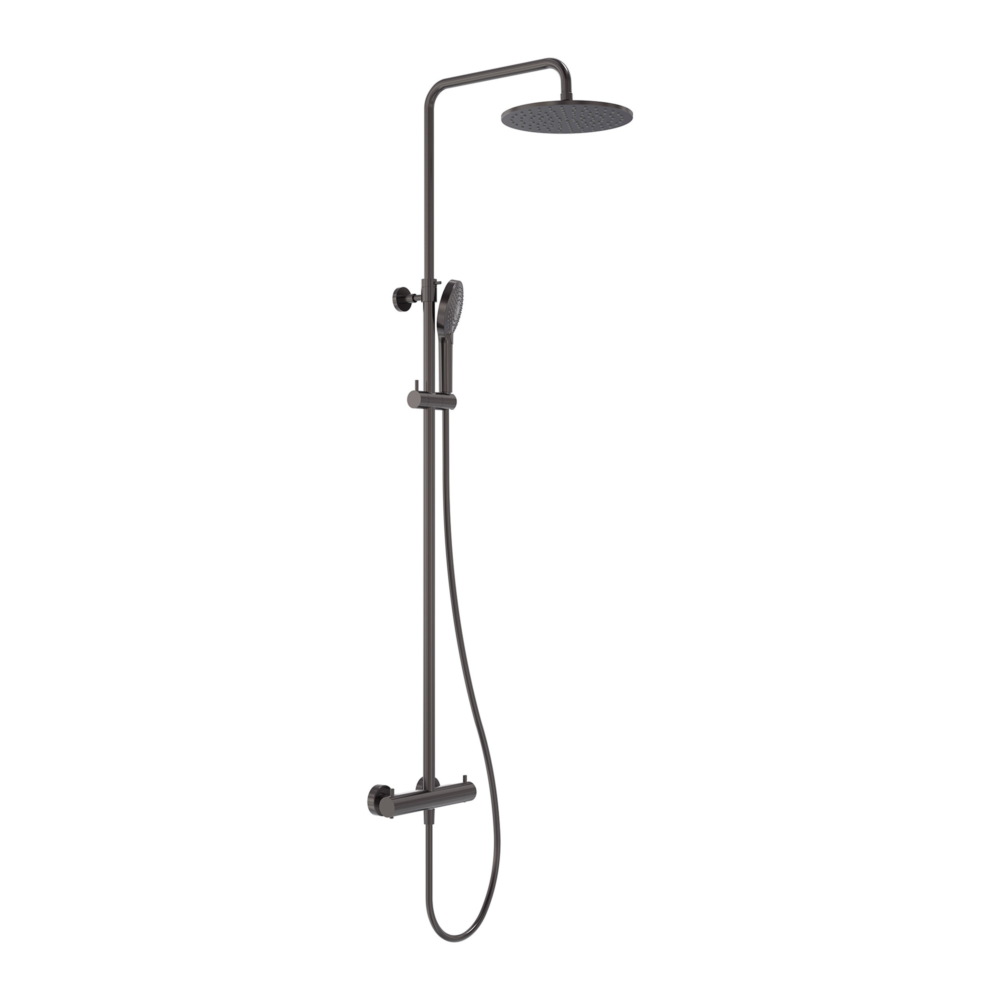 MAY Thermostatische regendoucheset opbouw 6801106 Geborsteld carbon black PVD