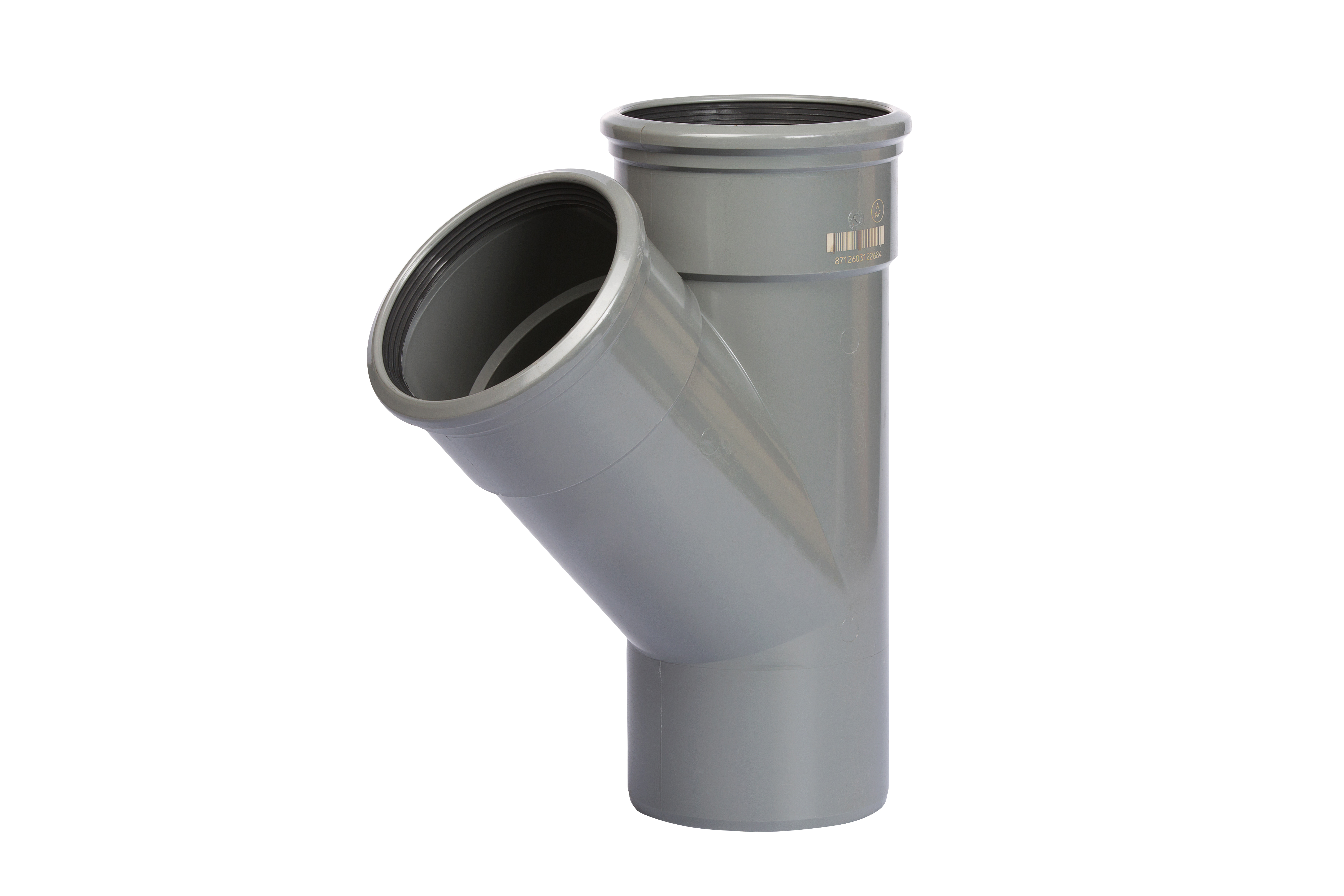 PVC manchet T stuk 160x125 45 graden 2x mof/spie 1196901261