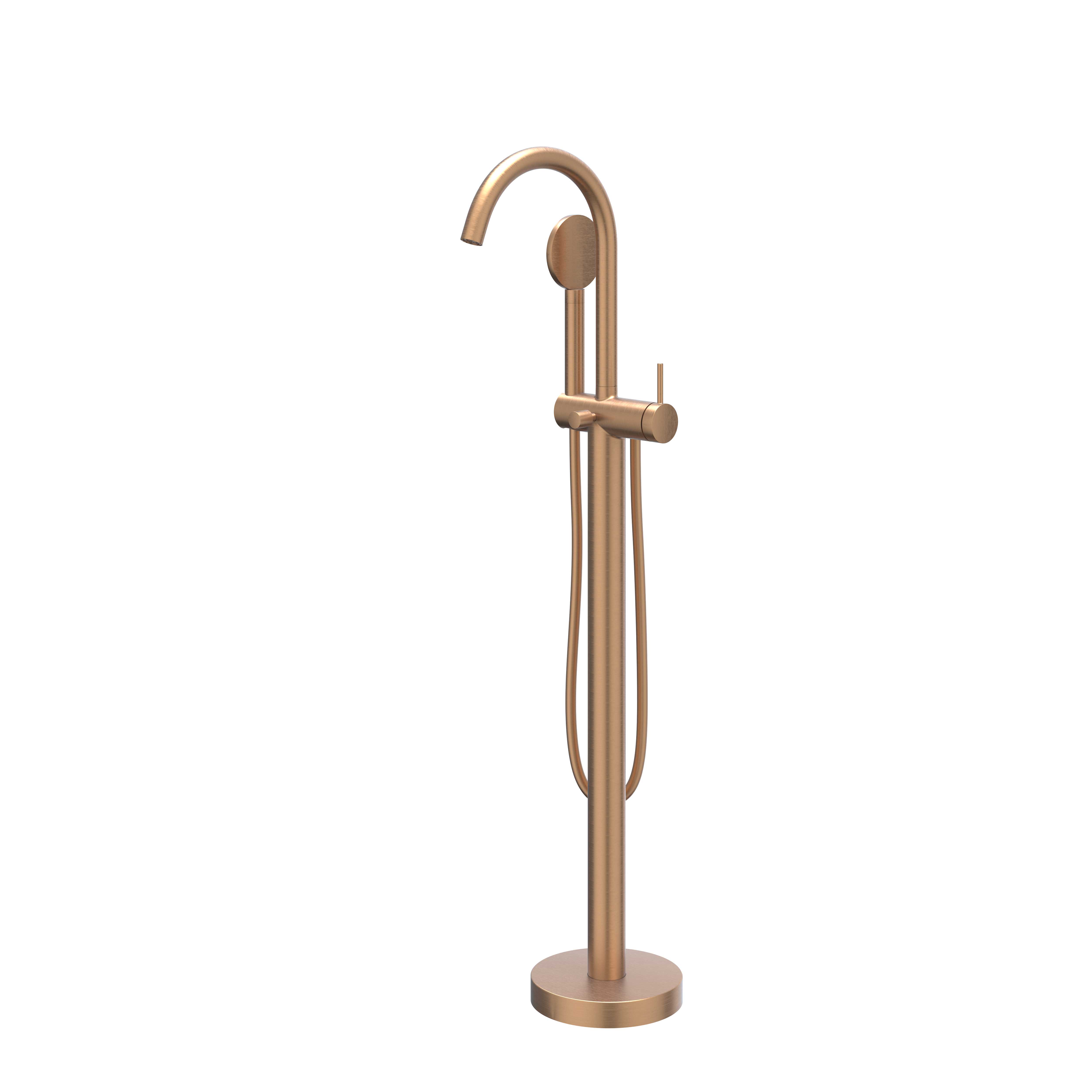 IVY Bond Badkraan vrijstaand m/draaibare uitloop en satin spray handd 6303005 gebr. mat koper PVD