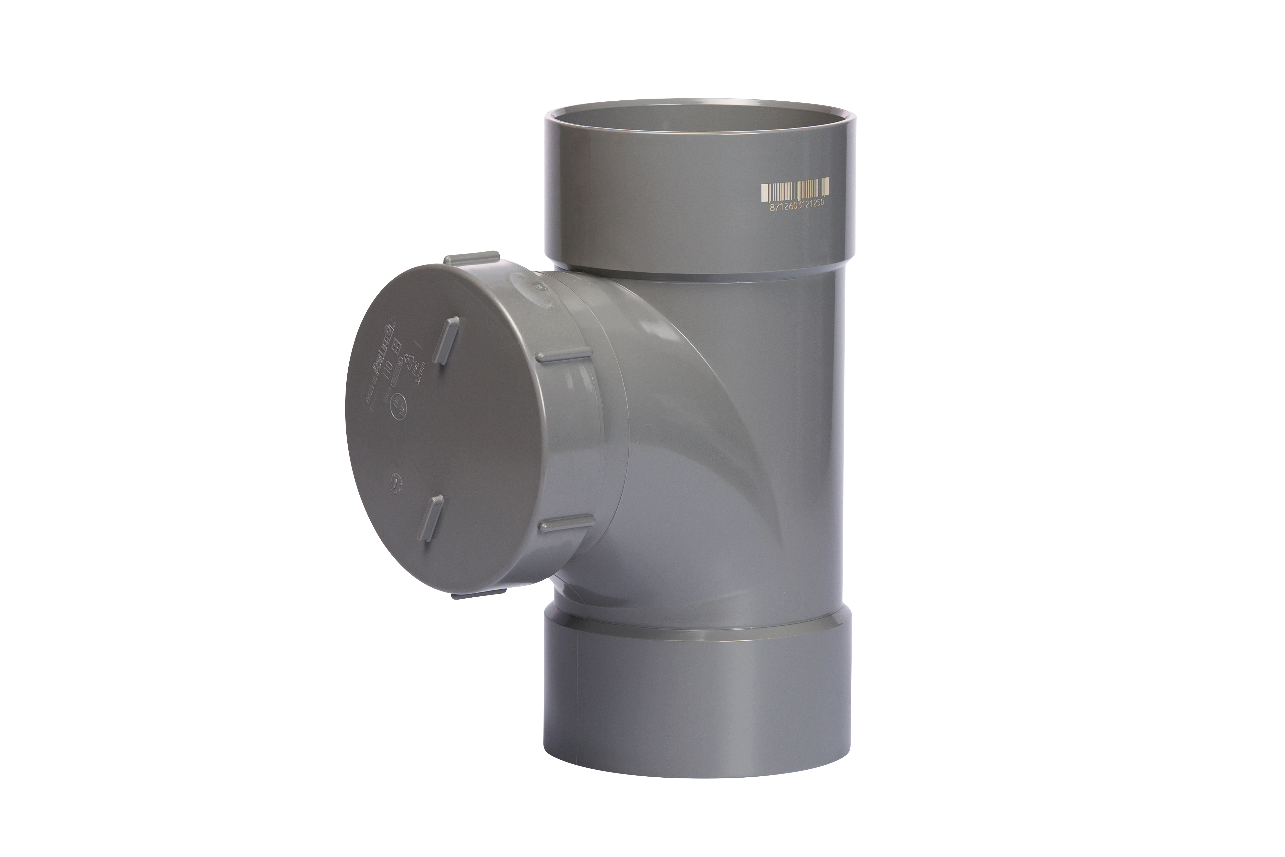 PVC lijm Ontstoppingsstuk met schroefdeksel 110  mof/mof 1196900614
