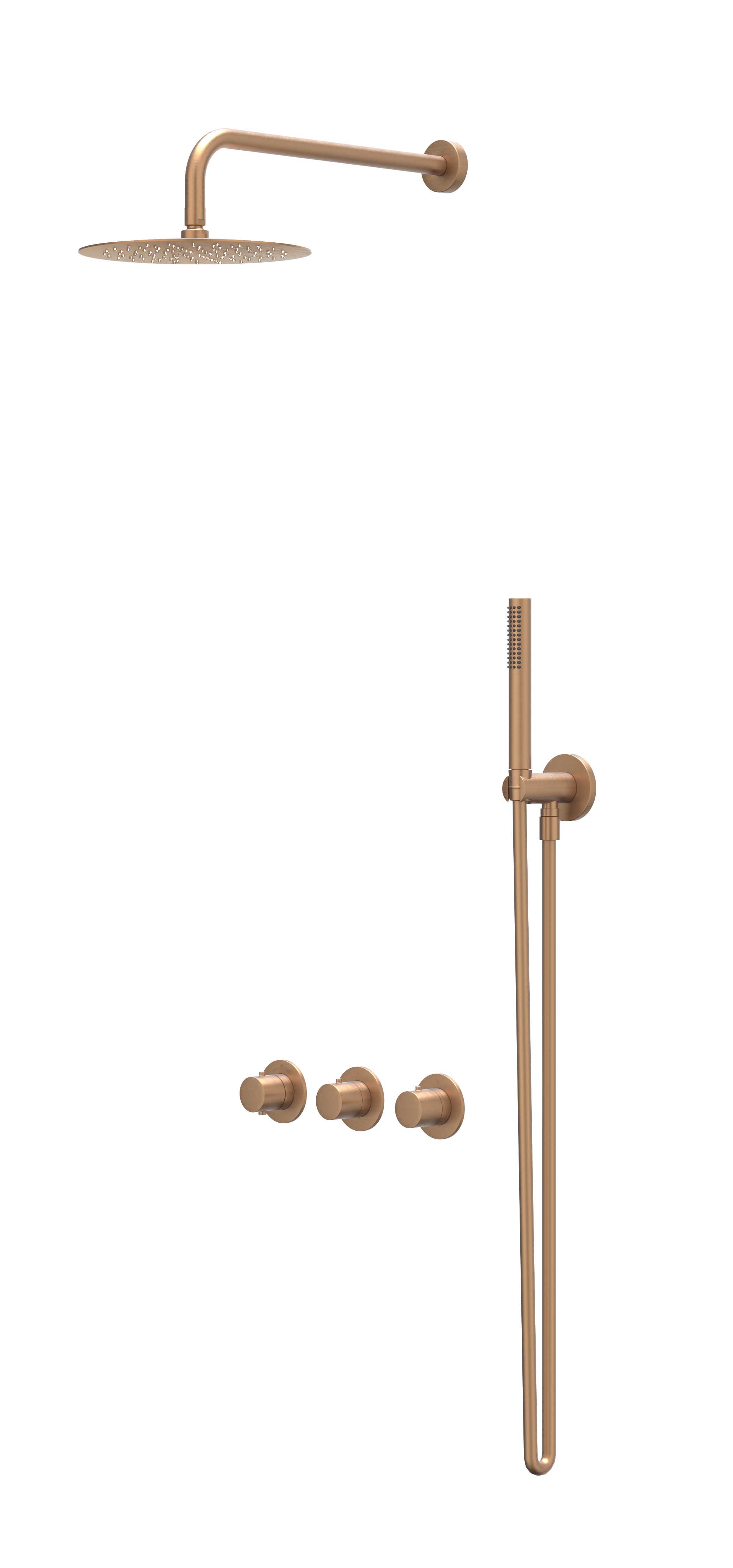 IVY Bond Inbouwset 2 stopkr.  plaf-30 25cm me glijst.  en 3-st handd CSB4GKBECB gebr. mat koper PVD