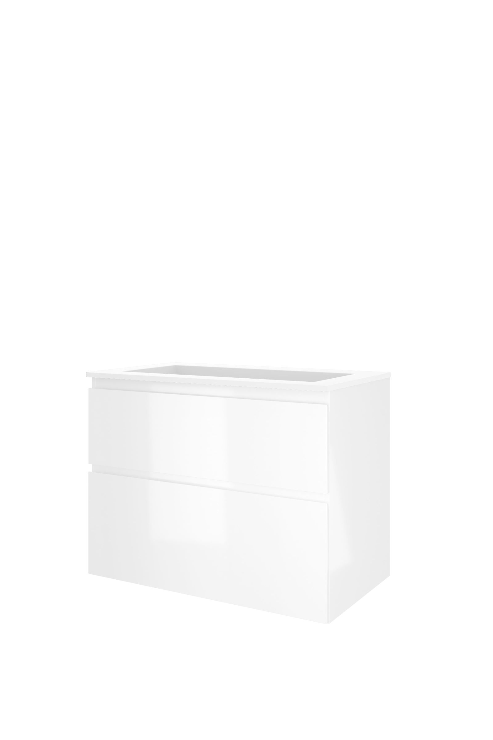 Proline set polystone Elegant wast. z. krgt. en onderk. a-sym. AMWC800GW Glans wit/Mat wit H620xB800xD460