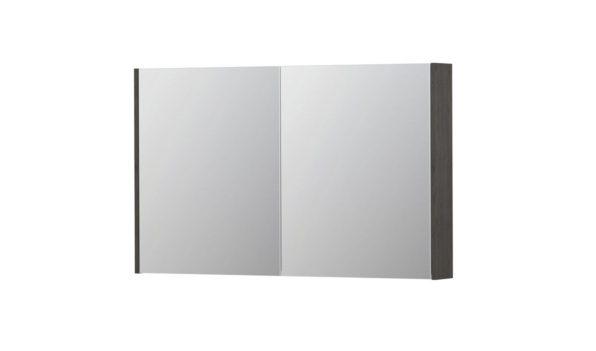INK spiegelkast met 2 dubbelz. spiegeldeuren en stopc./schak. 1105362 Oer grijs H730xB1200xD140