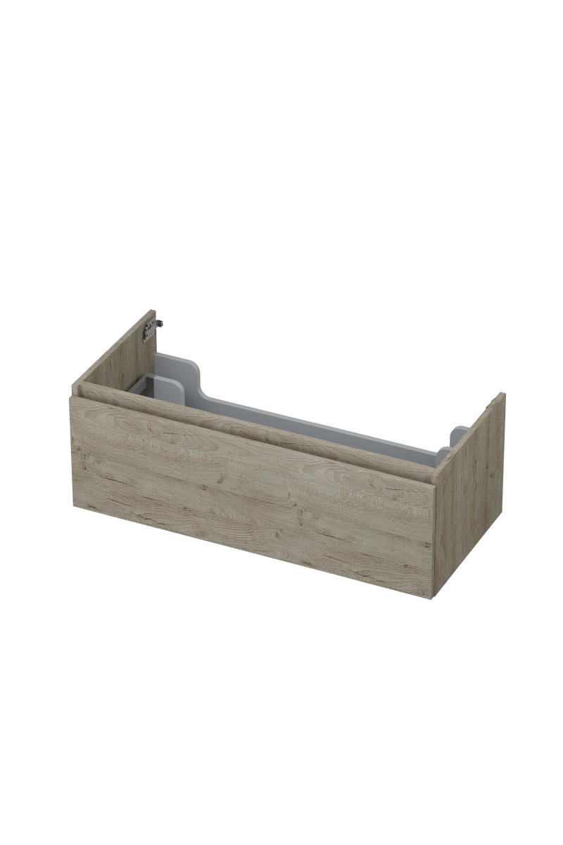 INK onderk. 1 lade greepl. met houten keerlijst 1257549 Greige eiken H350xB1000xD450