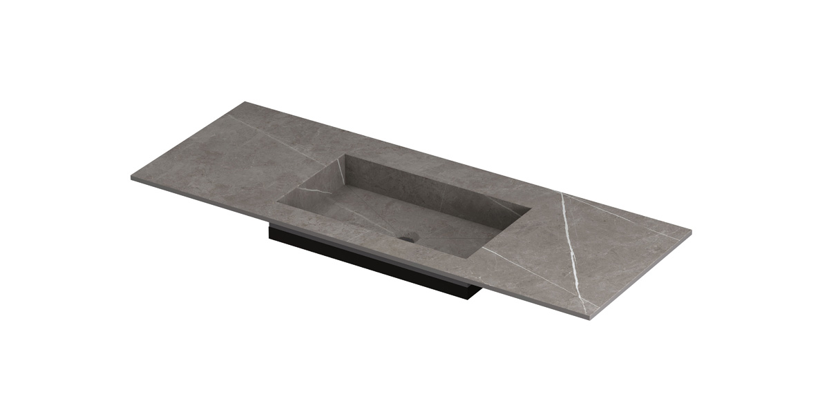 INK Post wast. keramische slab envelop bak midden zonder krgt. H10xB1200xD450 Armani grey mat / 210061