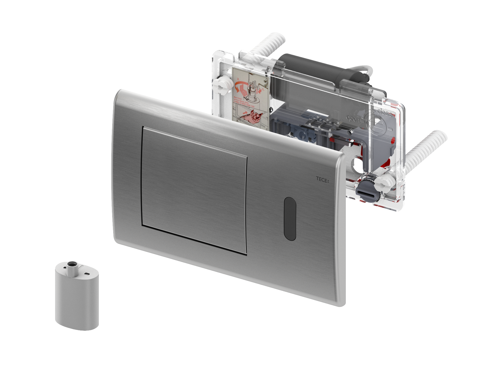 TECEplanus WC elektronica met infraroodsensor 6 V batterijj geborsteld rvs 9240350