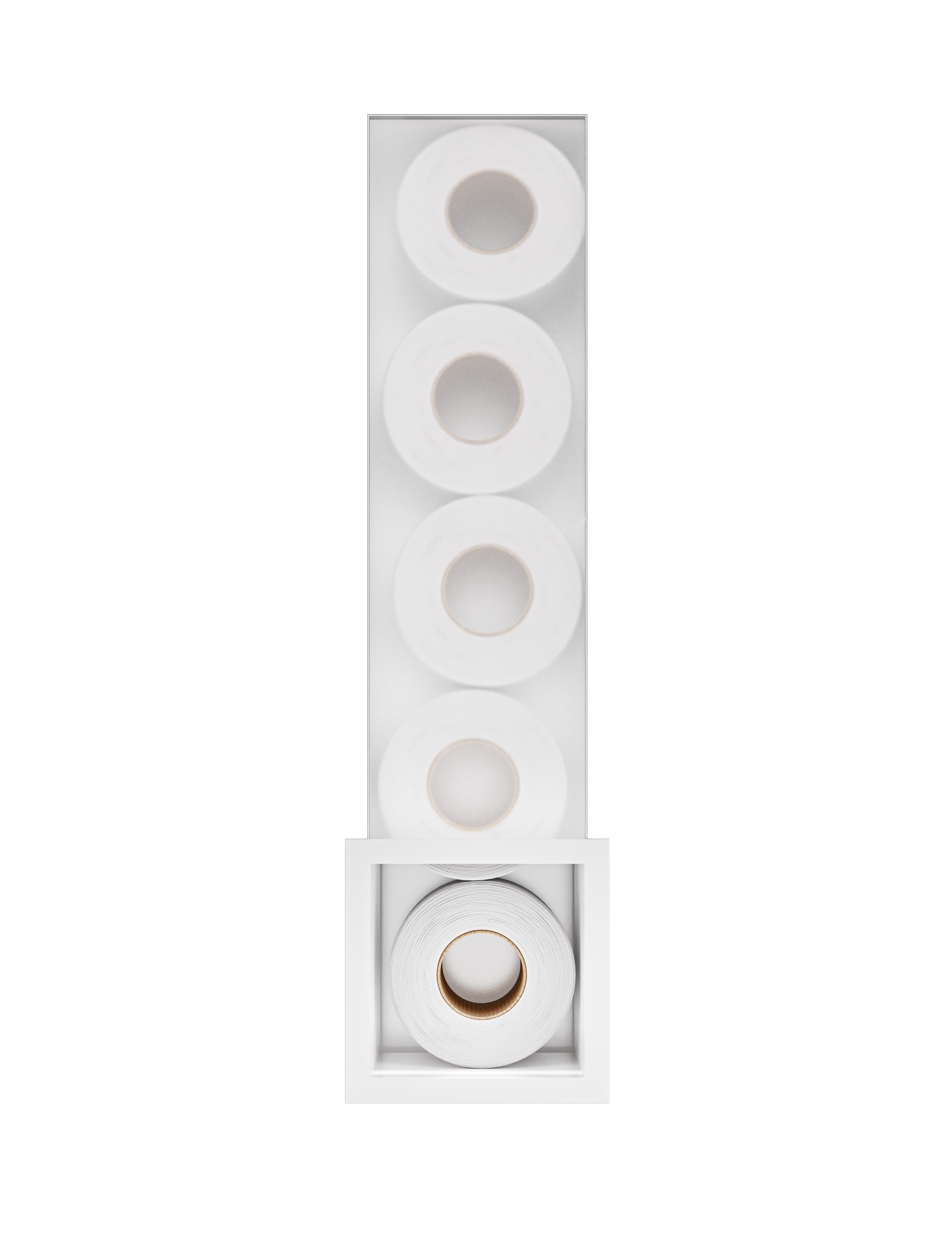 Hotbath More inbouw reserverol houder voor 6 rollen 16x60x14cm ST016WH Mat wit