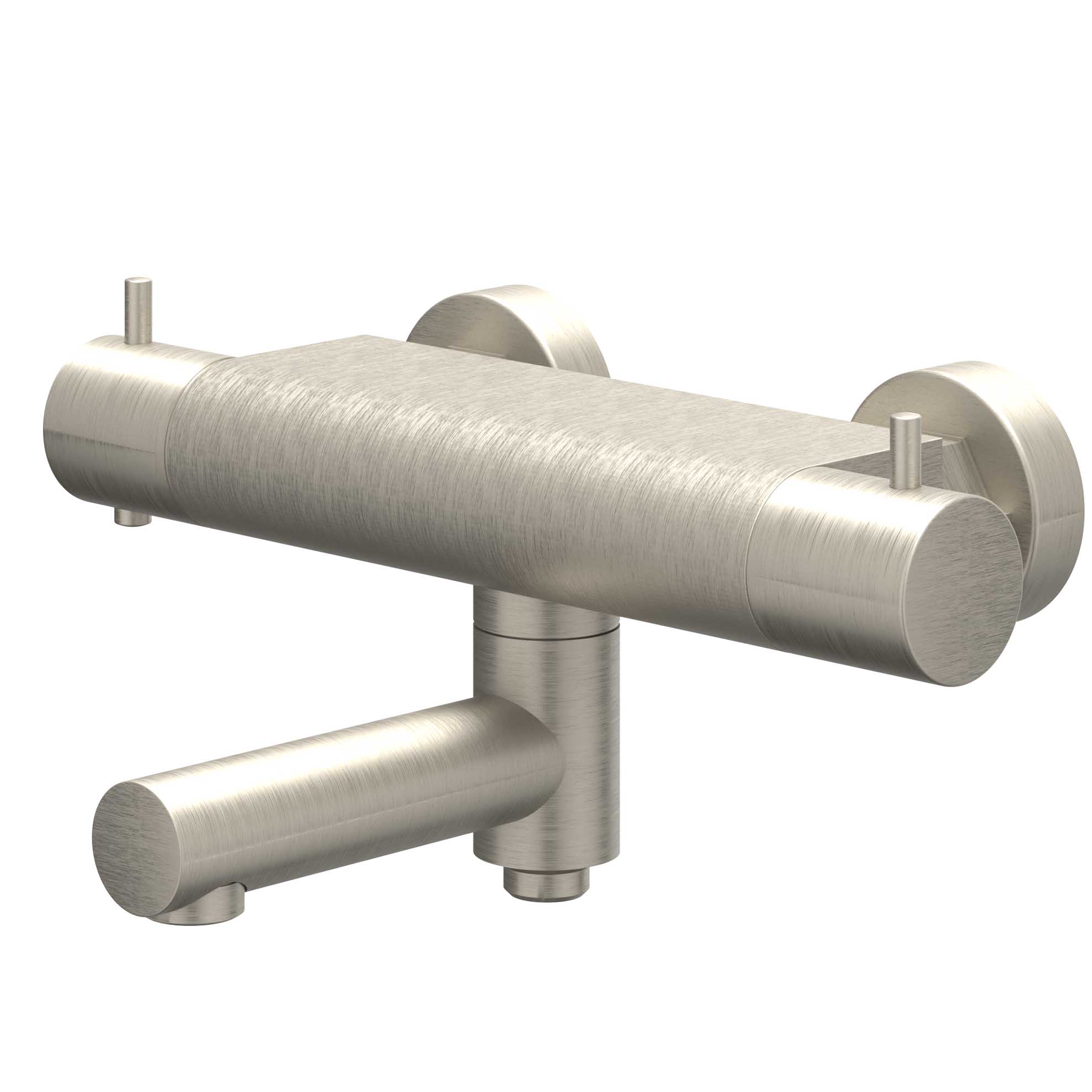 IVY Bond Badtherm.kraan opbouw m/wegdraaibare baduitloop m/omstel 6301003 gebr. nickel PVD