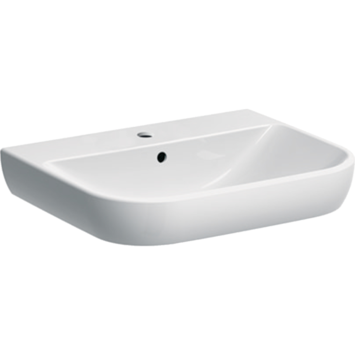 Geberit Smyle wastafel 60x48cm m.krgt. m.overl. 500.228.01.8 Wit KeraTect