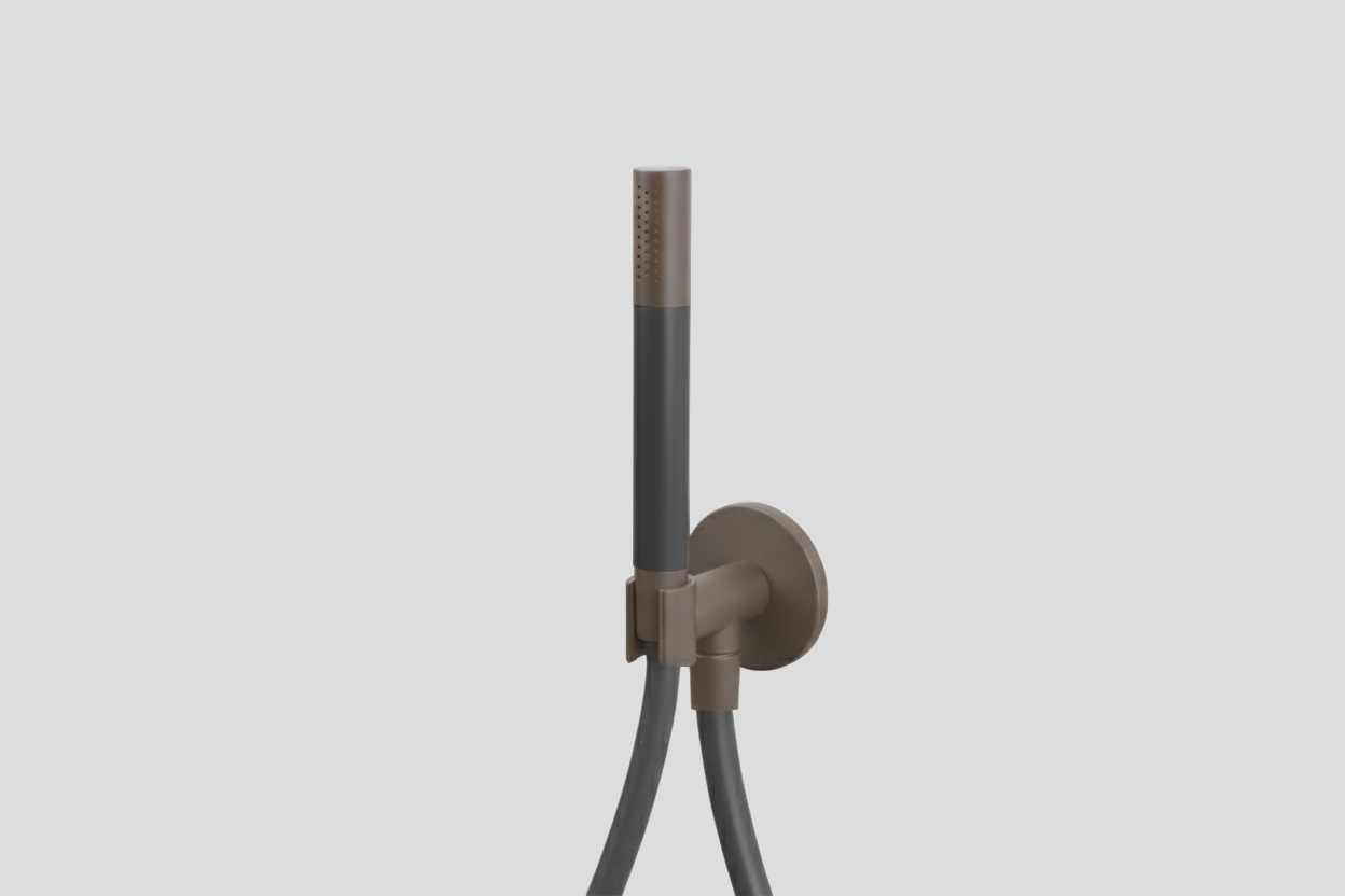 Lagoo Garda Handdouchehouder met wanduitlaat handdouche (staaf) en doucheslang (150 cm) G2240TC Tuscany