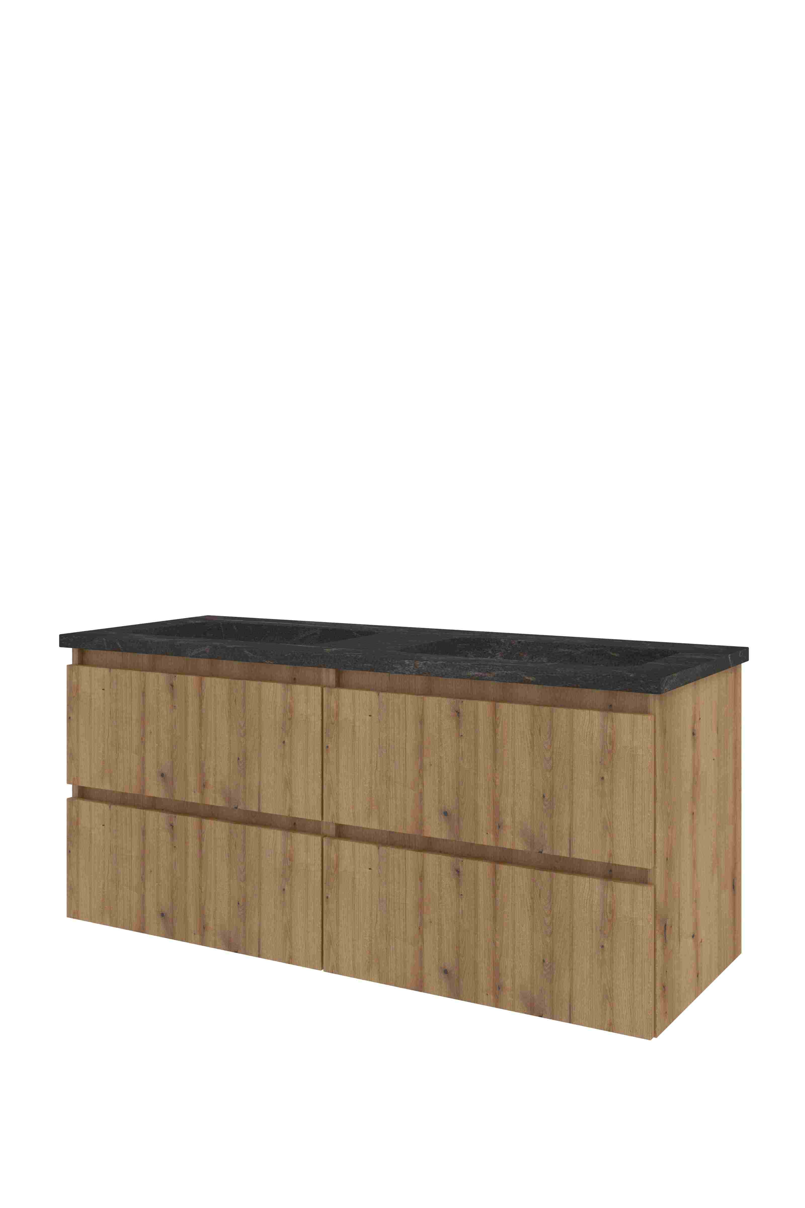 Proline Set hardsteen Elegant wast. z. krgt. en onderkast 4 laden sym. gefr. 1818341 Urban oak/Blue stone 1200x460x545