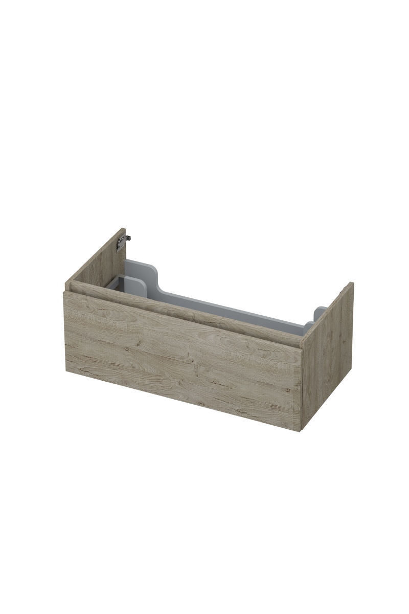 INK onderk. 1 lade greepl. met houten keerlijst 1257539 Greige eiken H350xB900xD450