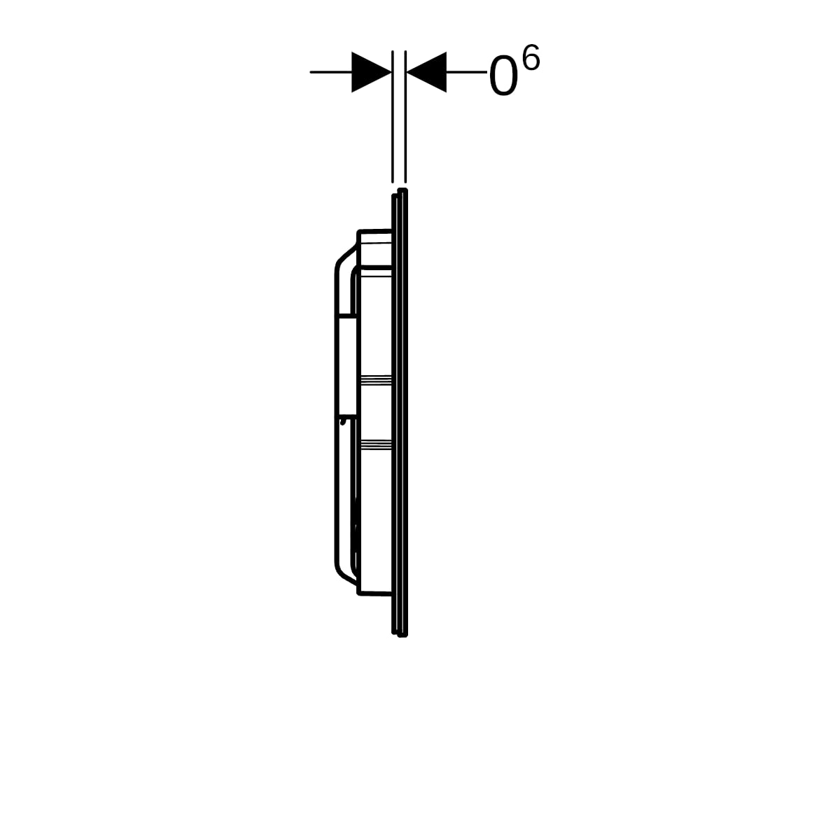 Geberit Sigma40 bedieningsplaat 2-toets spoeling square glas Lava 115.629.JK.1