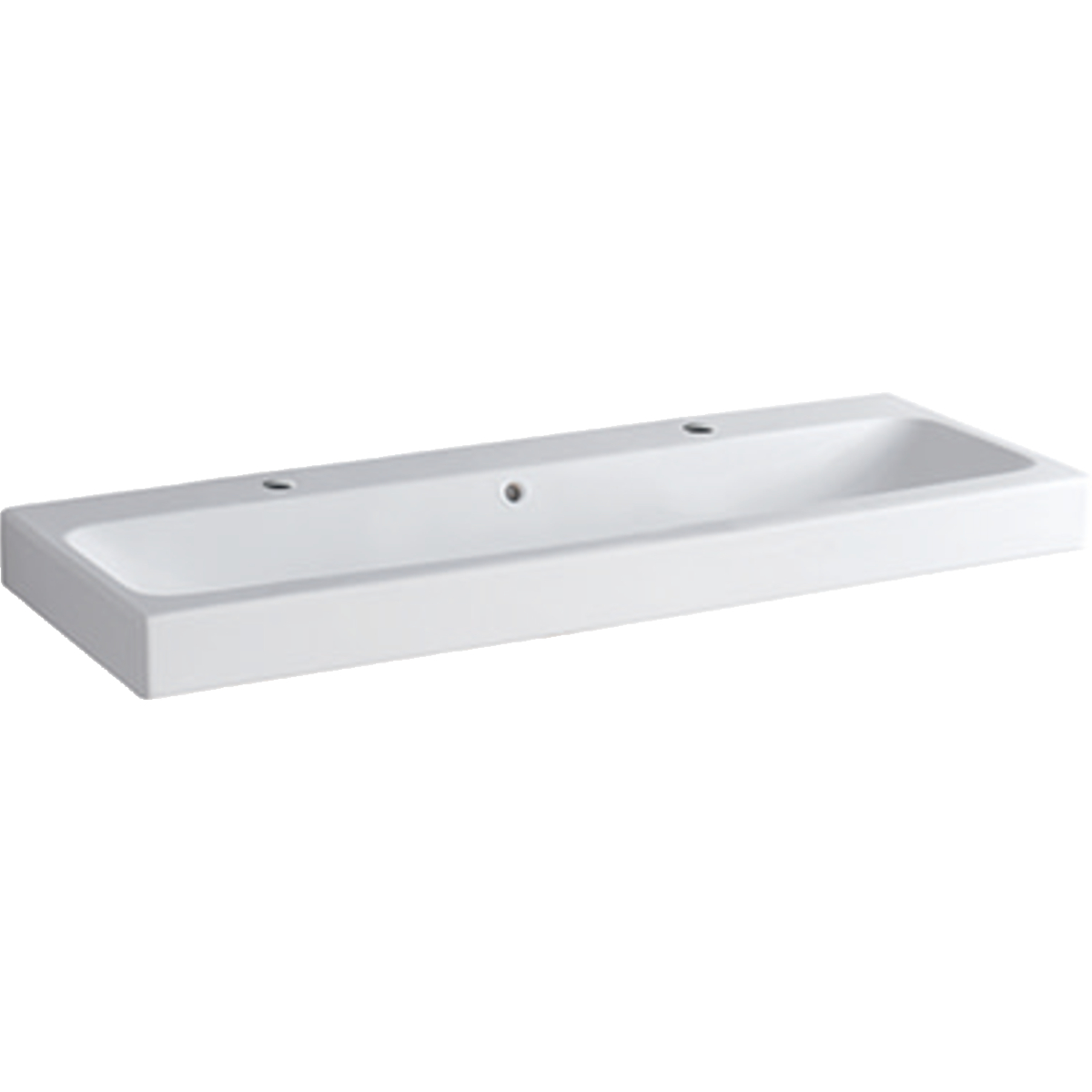 Geberit iCon wastafel 120x48.5cm kraangat links en rechts m.overl. 124020600 Wit KeraTect