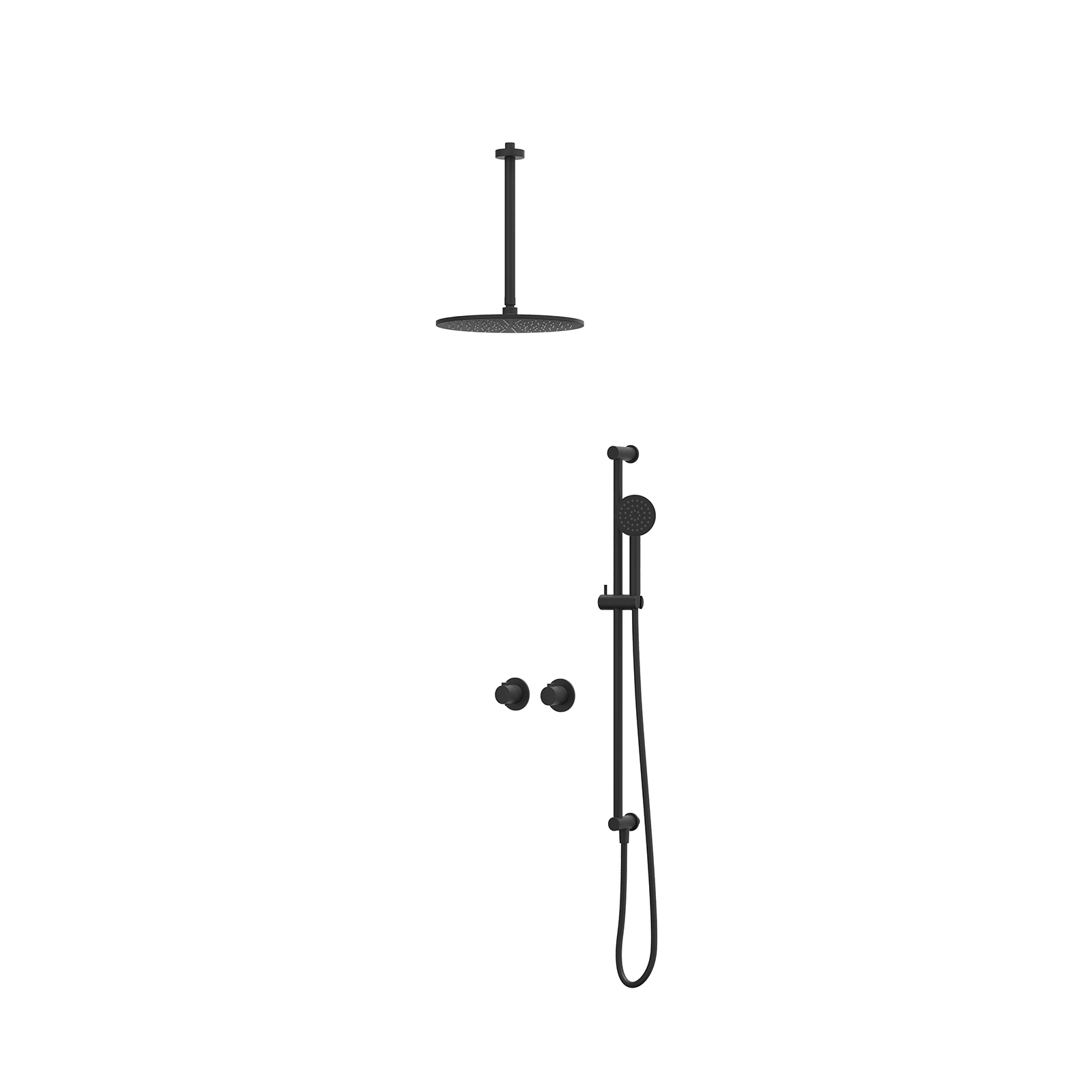 IVY Pact set 2-weg st.omst. 30cm pl.b. R30cm gl.st. m. uitl. slang 150cm + s.spr. hd. CSP3EXMZCFCB Mat zwart PED