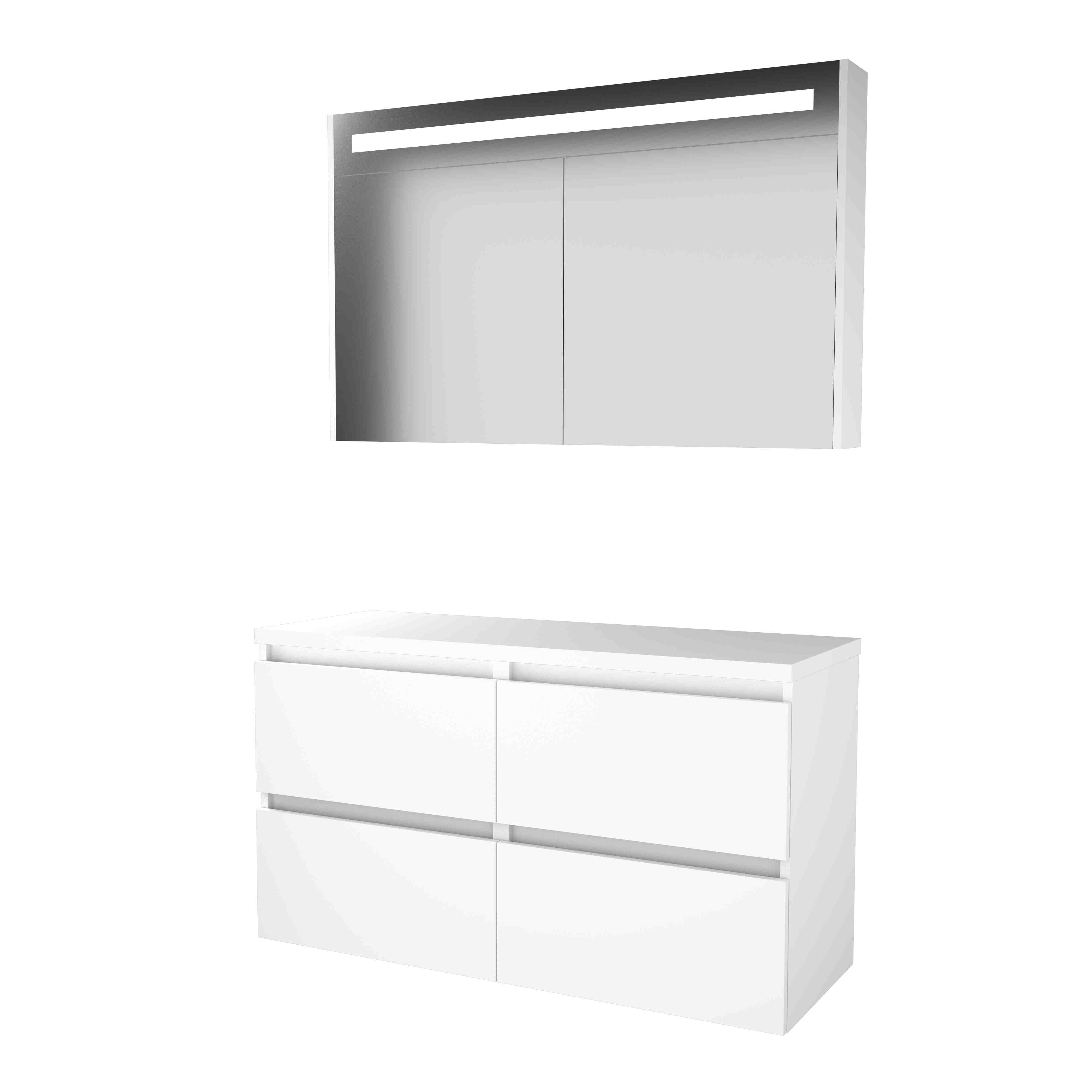 Basic Prem. 46 onderk. GL incl. 4 la + afdekplaat incl. sp.kast m. geint. Led B1200xD460 Ice White / 1813543