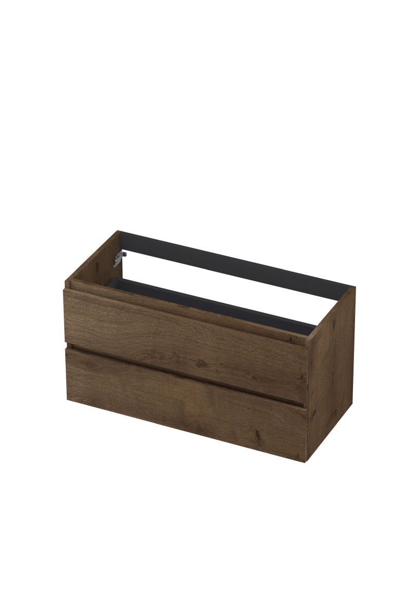 INK Fineer onderkast 2L gr.loos houten keerlijst fineer 1221443 Chocolate H520xB1000xD450