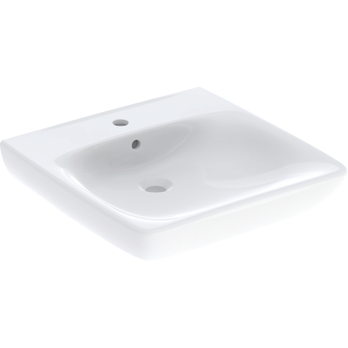 Geberit 300 Comfort Miva wastafel 55x55cm m.krgt. m.overl. S8340400000G Wit