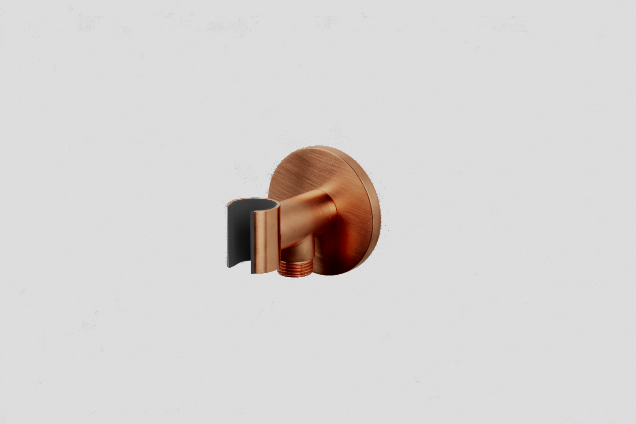 Lagoo Garda handdouchehouder + wanduitlaat G2244BK Brushed Copper PVD