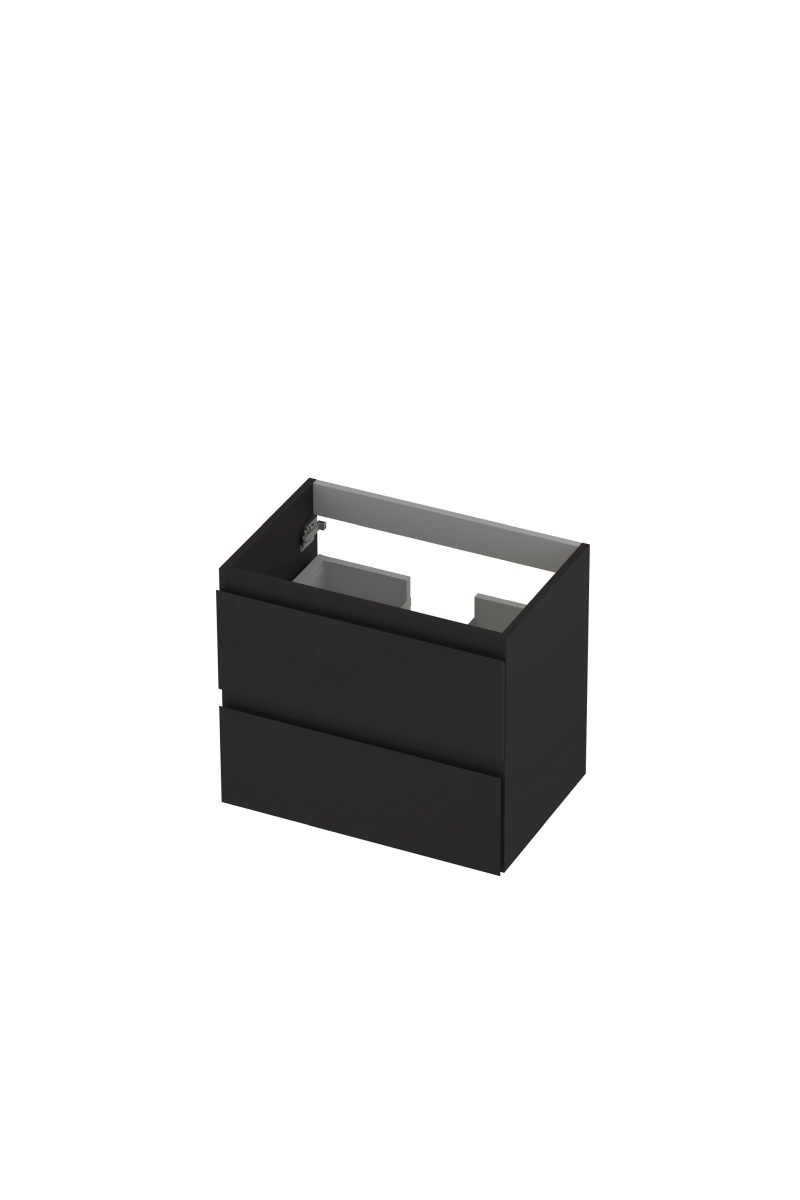 INK onderk. 2 laden greepl. gelakt 1241006 Mat zwart H520xB600xD400