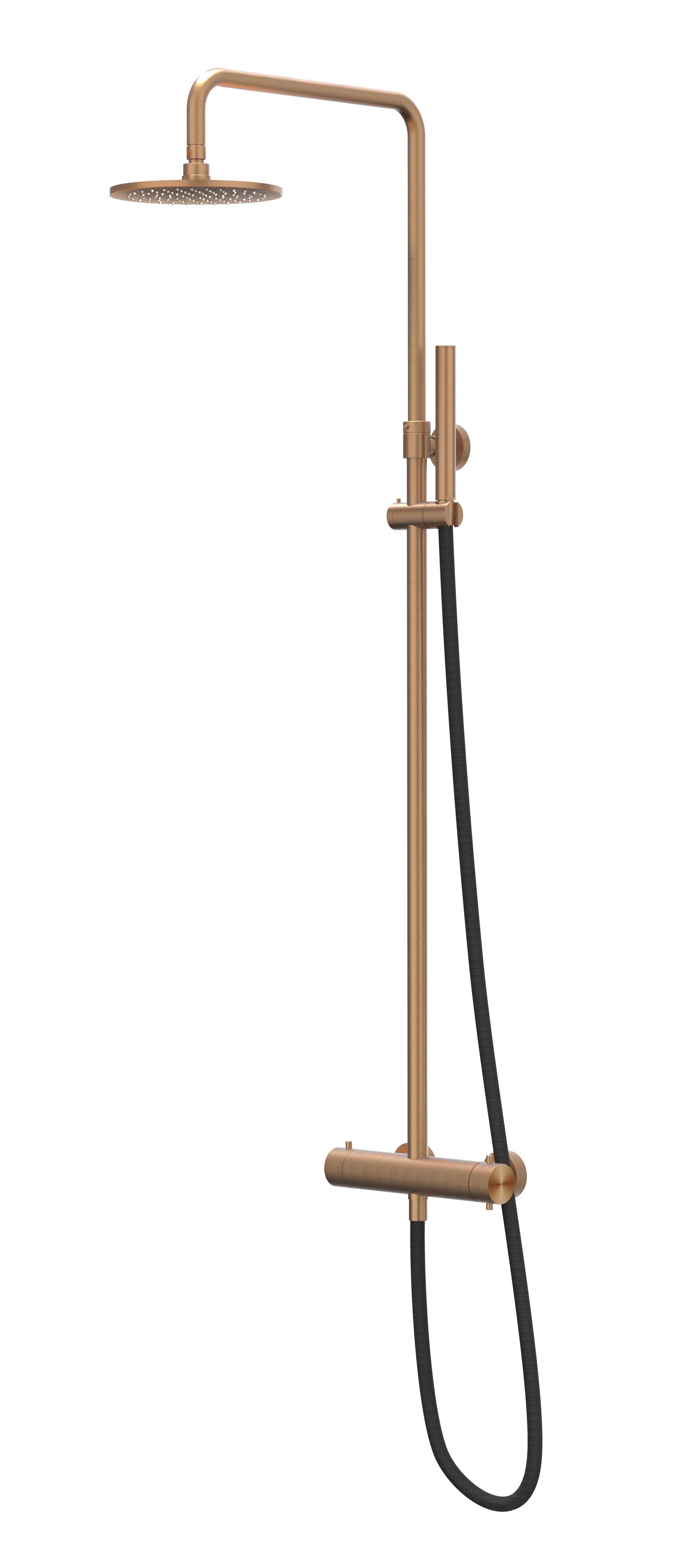 IVY Concord Doucheset opbouw set R30cm me en staafmodel CSC1IGKAC RVS316 gebr. mat koper PVD