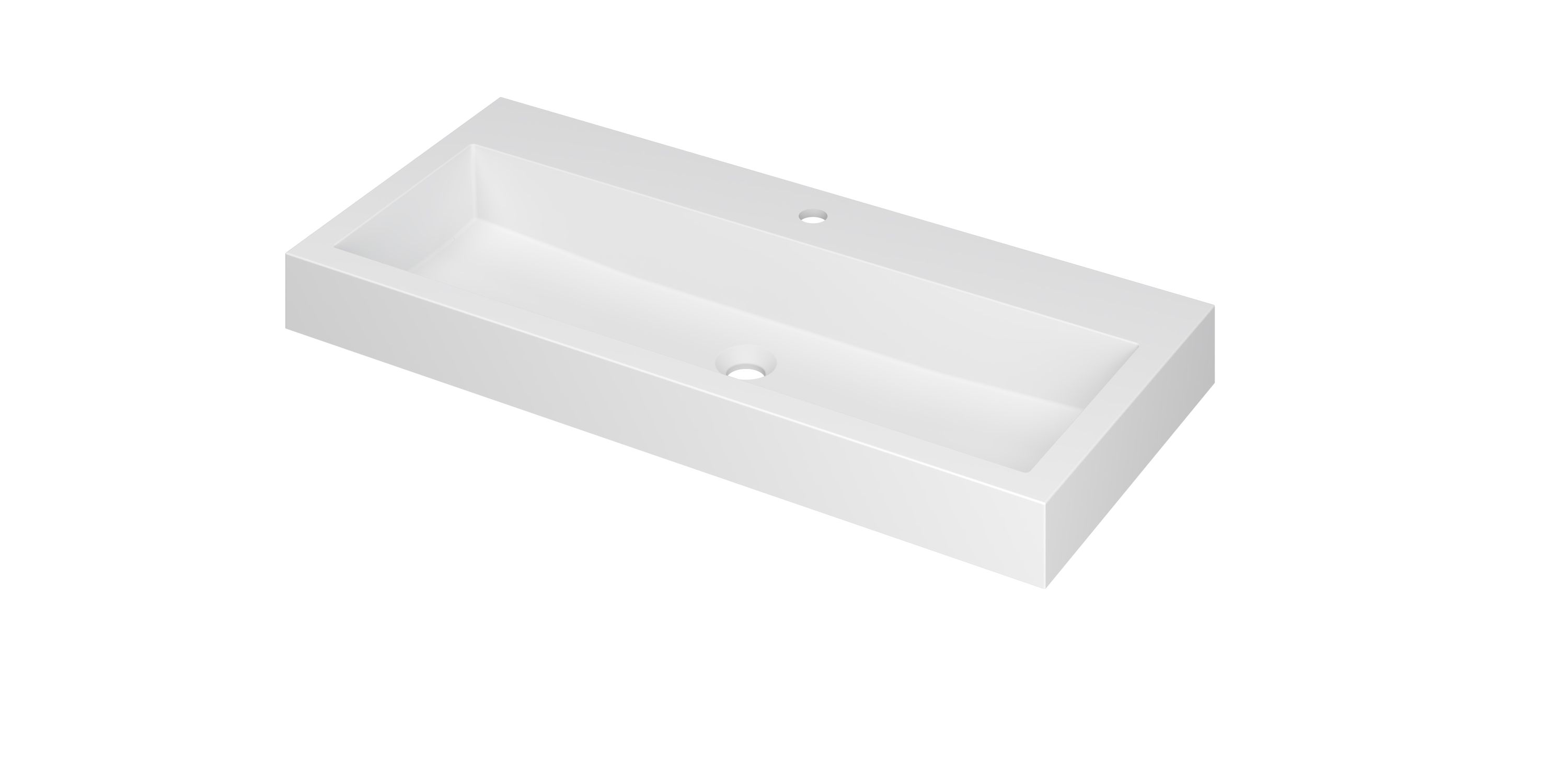 INK Momento wast. Polystone met 1 krgt. 3421331 Mat wit H90xB1000xD450