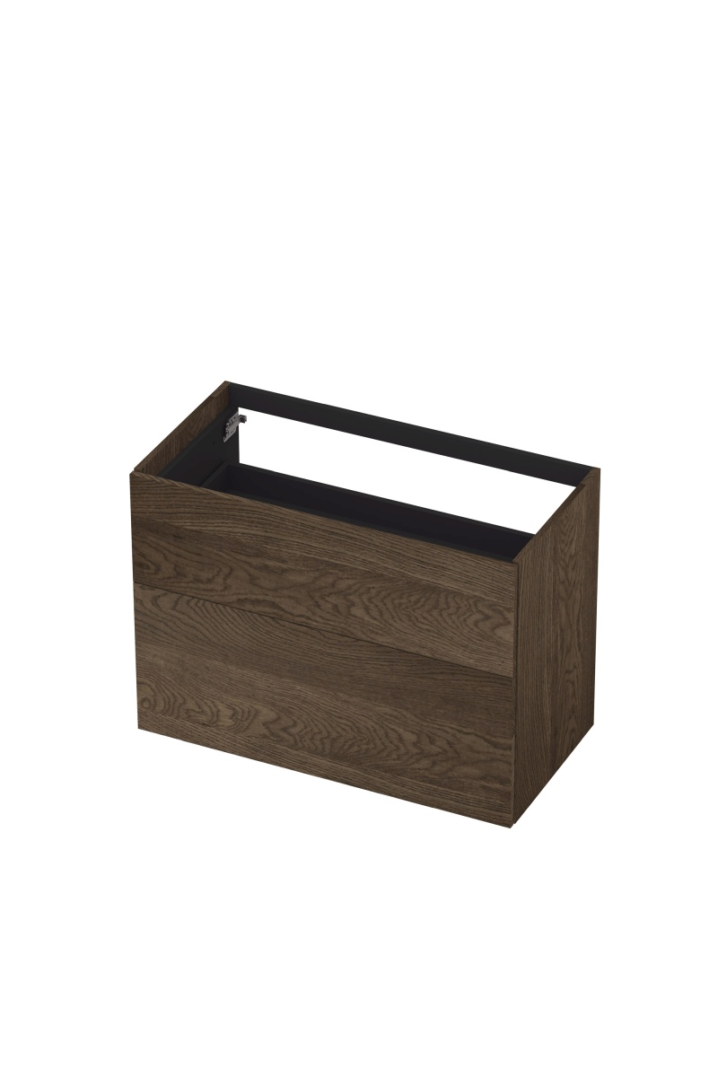INK P2O onderkast 2 laden push to 1259072 massief eiken charcoal H650xB900xD450