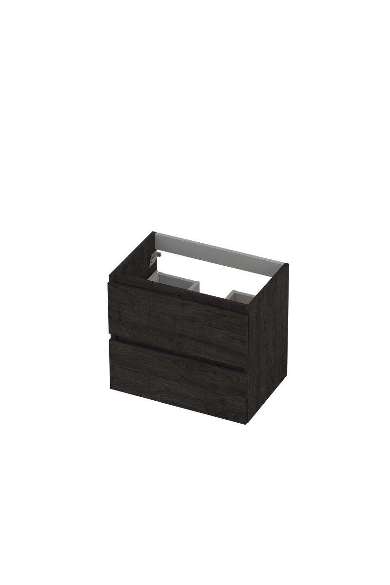 INK onderk. 2 laden greepl. met houten keerlijst 1257008 Houtskool eiken H520xB600xD400