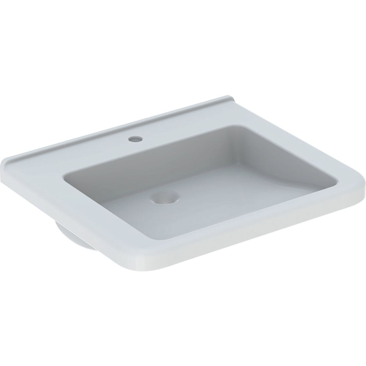 Geberit 300 Comfort Square Miva wastafel 65x55cm m.krgt. z.overl. S8309805001G Wit Tect