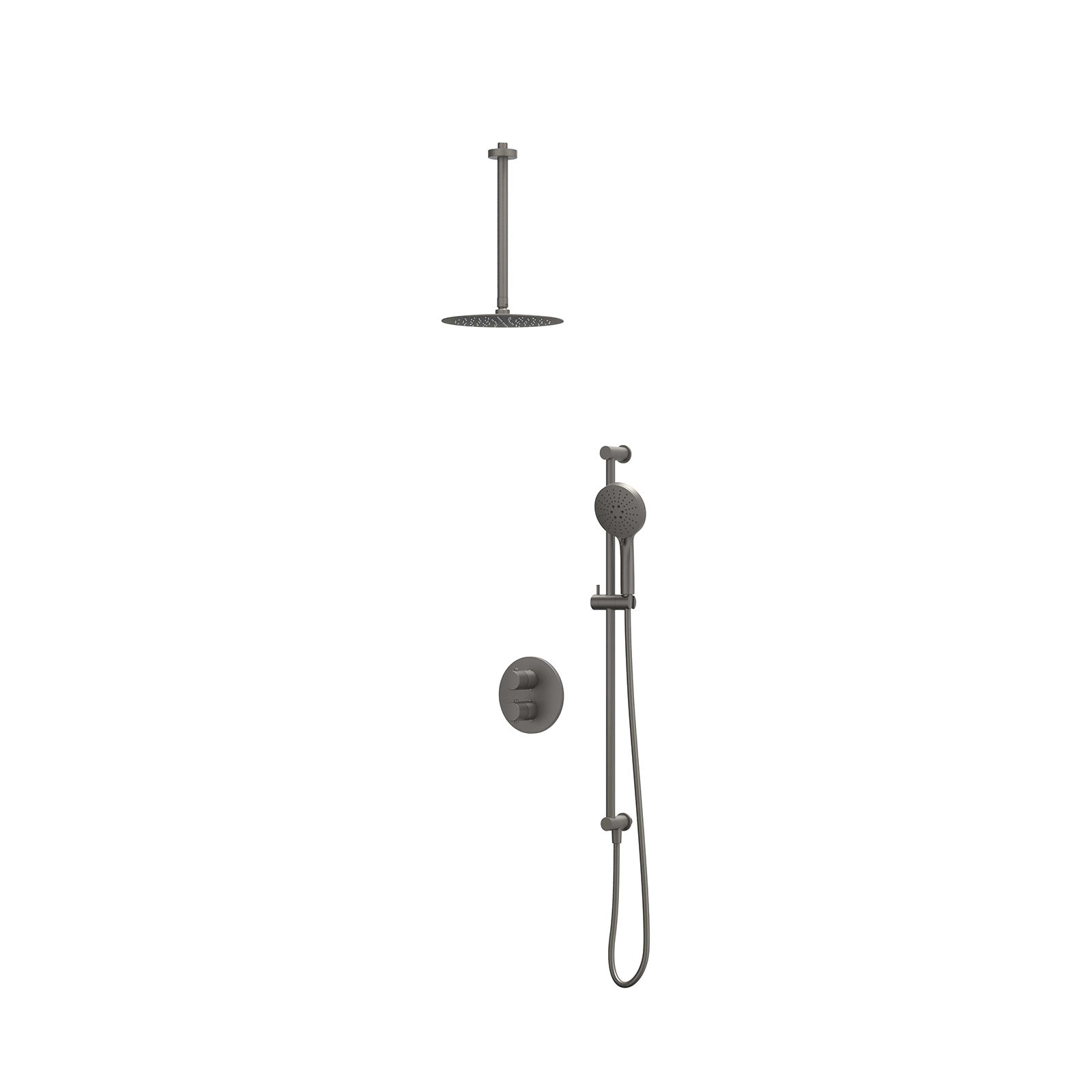 IVY Nexus set 2-weg st.omst. pl.b. 30cm R25cm gl.st. m. uitl. slang 150cm + 3-st. hd. CSN2EXGMBBCB Geborsteld metal black PVD