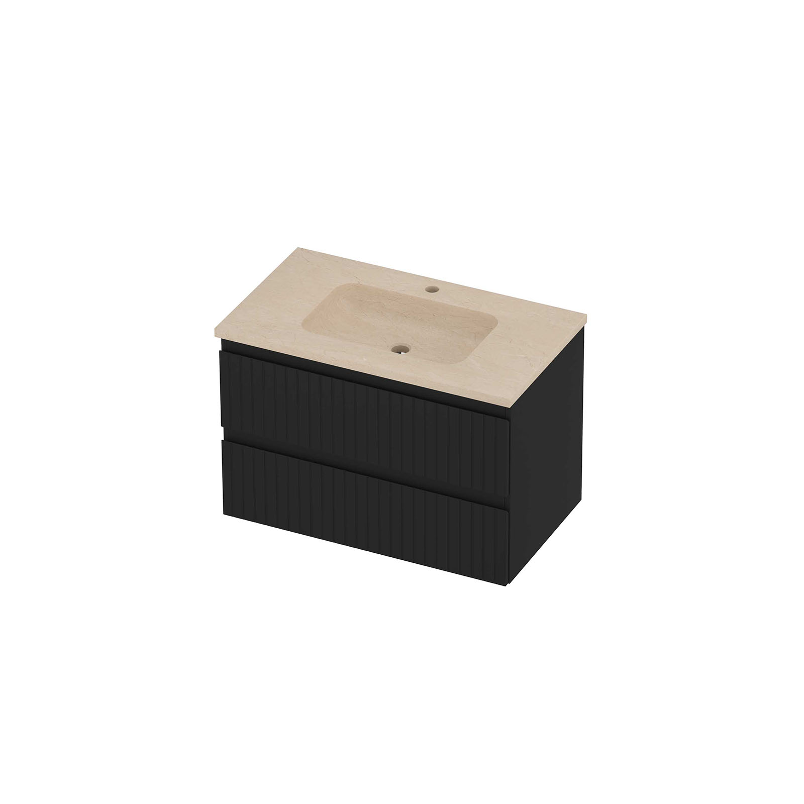 Proline Set hardsteen Elegant wast. met 1 krgt. en onderk. sym. gefreesd RSSD801MZ Sand stone/Mat zwart 80x46x54
