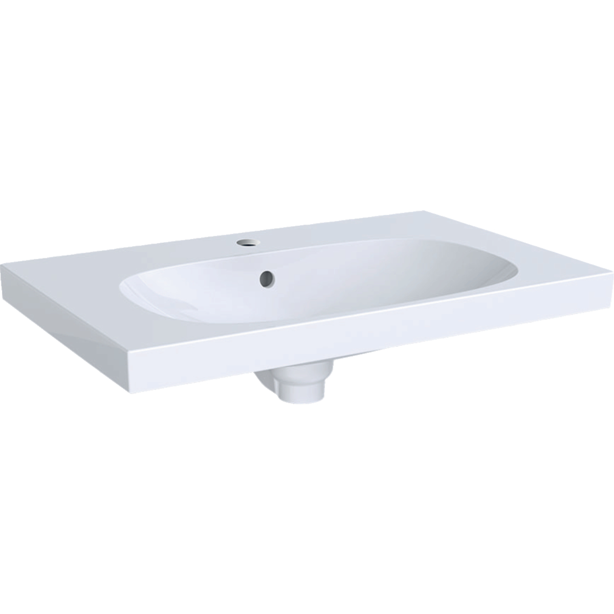 Geberit Acanto wastafel 75x48.2cm m.krgt. m.overl. 500.622.01.8 Wit KeraTect