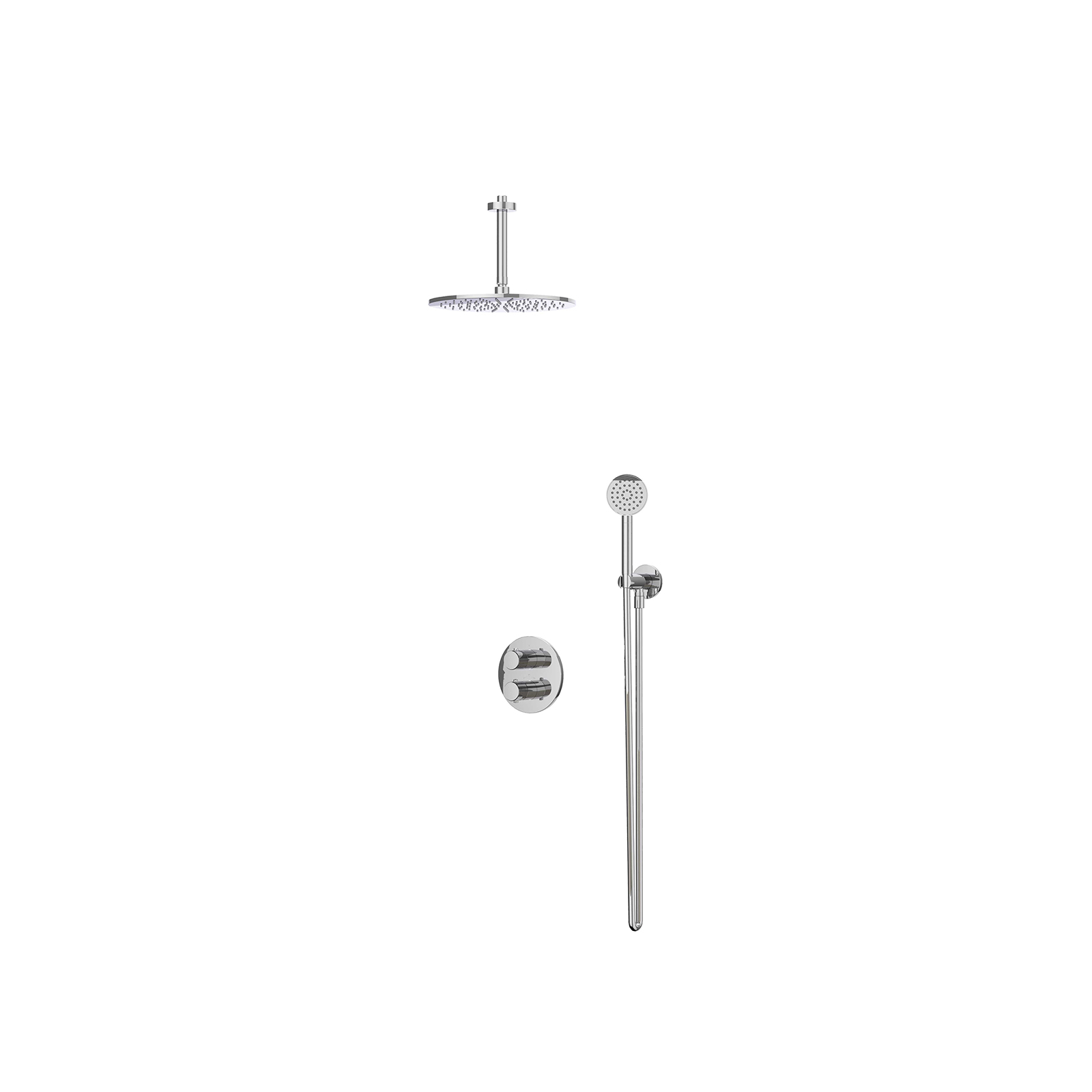 IVY Nexus set 2-weg st.omst. pl.b. 15cm R30cm houder m. uitl. slang 150cm + s.spr. hd. CSN2EXCRCFBA Chroom