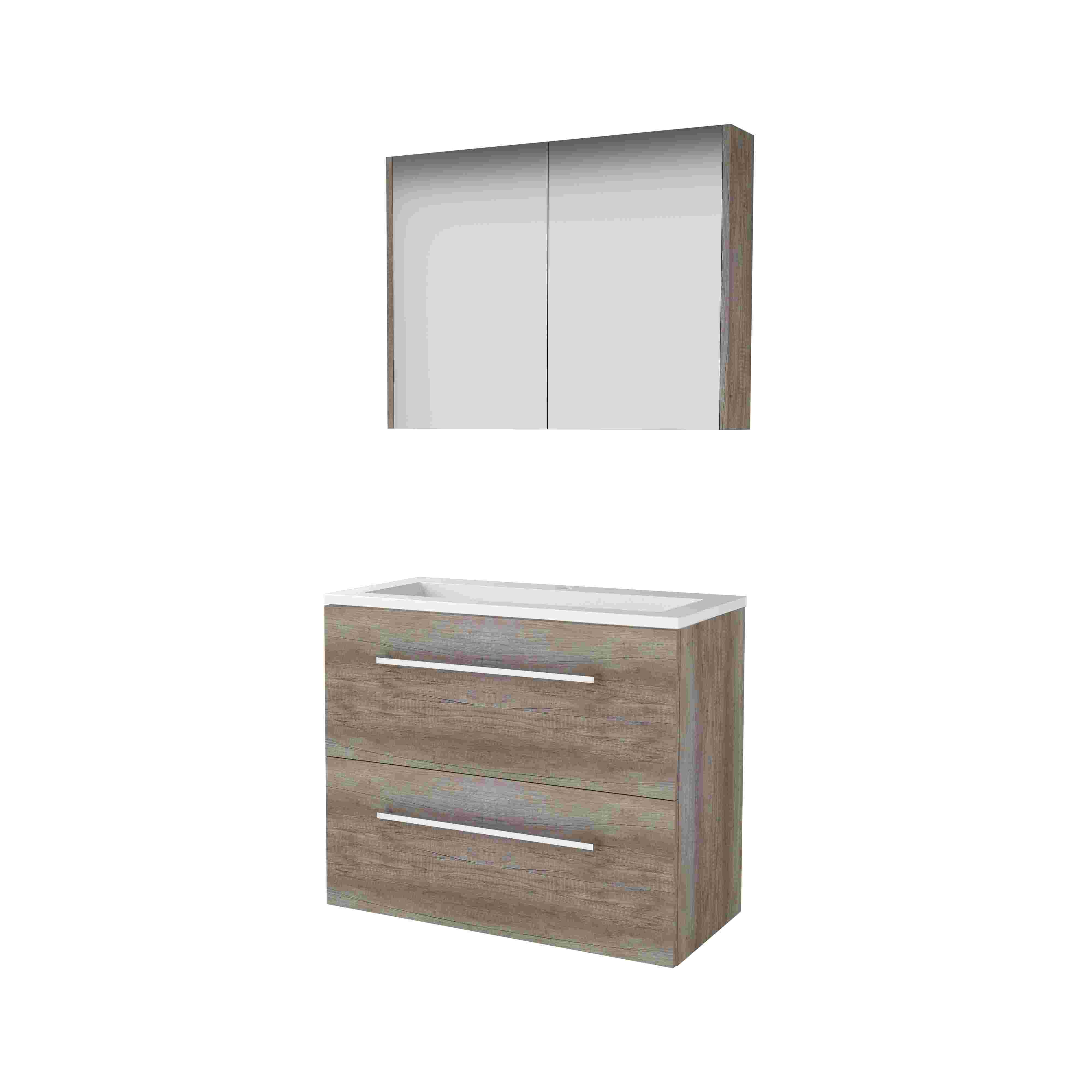 Basic Comfort 39 set 80x39cm met gr. 2 la Acryl wast. 1 krgt. incl. kast C39GR80A1SO Scotch Oak