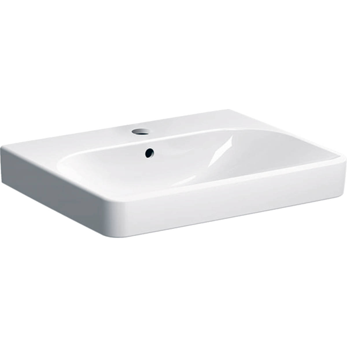 Geberit Smyle Square wastafel 60x48cm m.krgt. m.overl. 500.229.01.8 Wit KeraTect