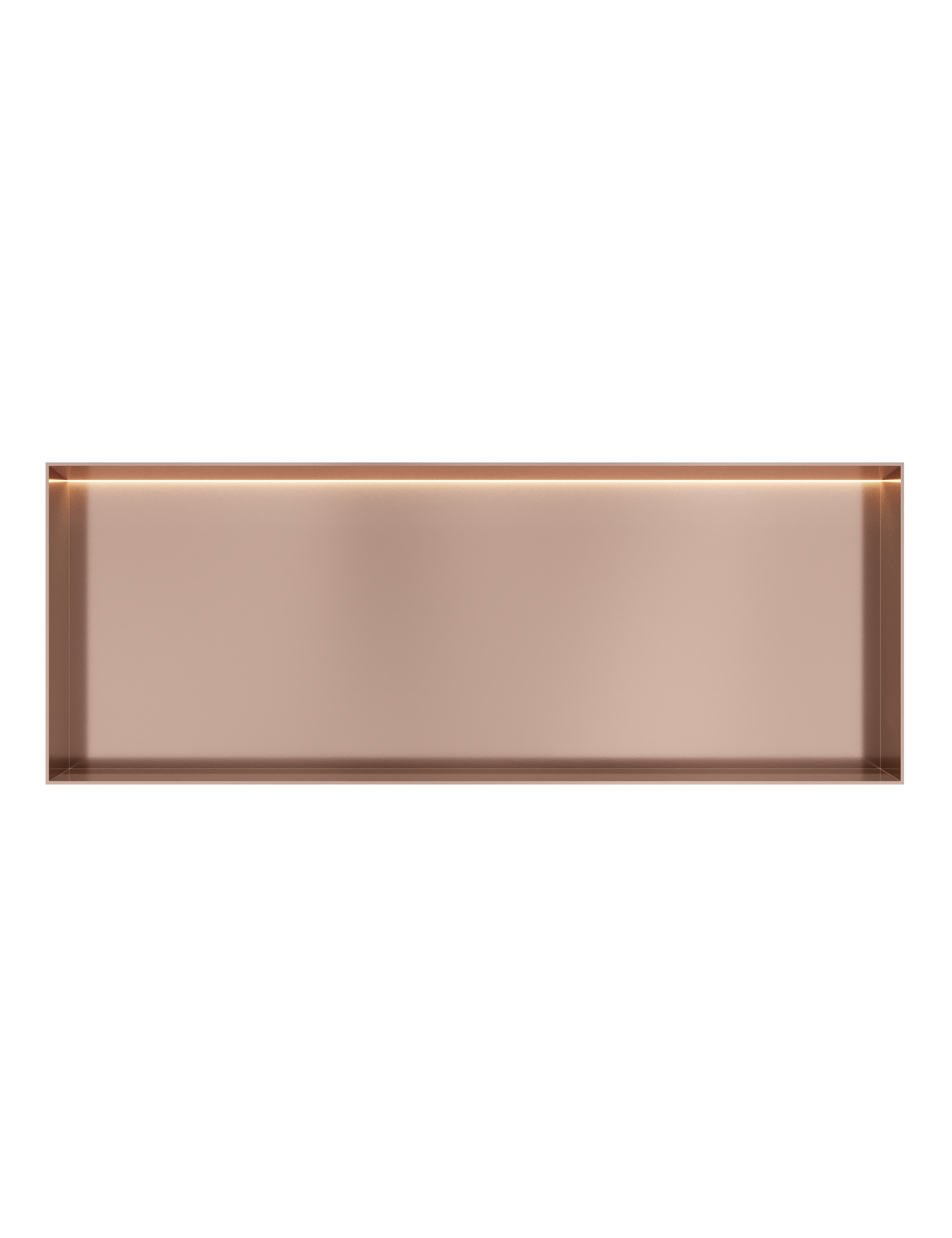Hotbath More inbouwbox of inbouwnis 30x80x10cm frameless + LED BOX080FLBCP Geborsteld koper PVD