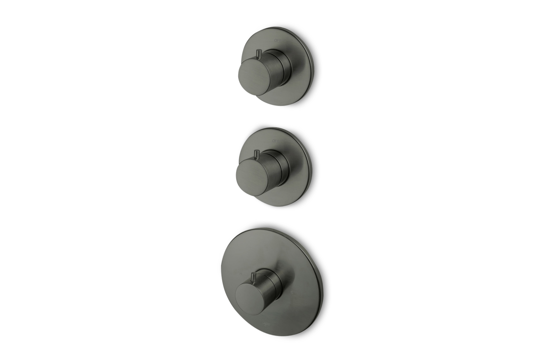 Lagoo Garda inbouw thermostaat met 3-weg stop/omstel en 1 stopkraan afb.deel G2237GM Brushed Gun Metal PVD